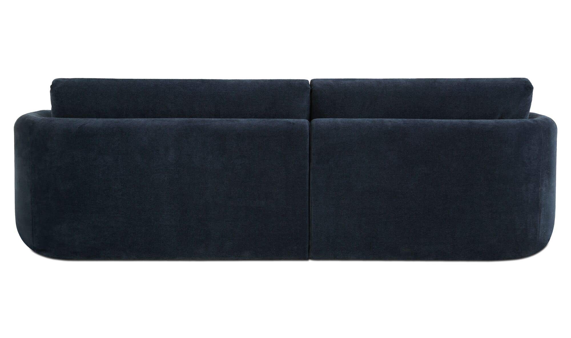 108.7" Dark Blue Upholstered Left Facing Sectional