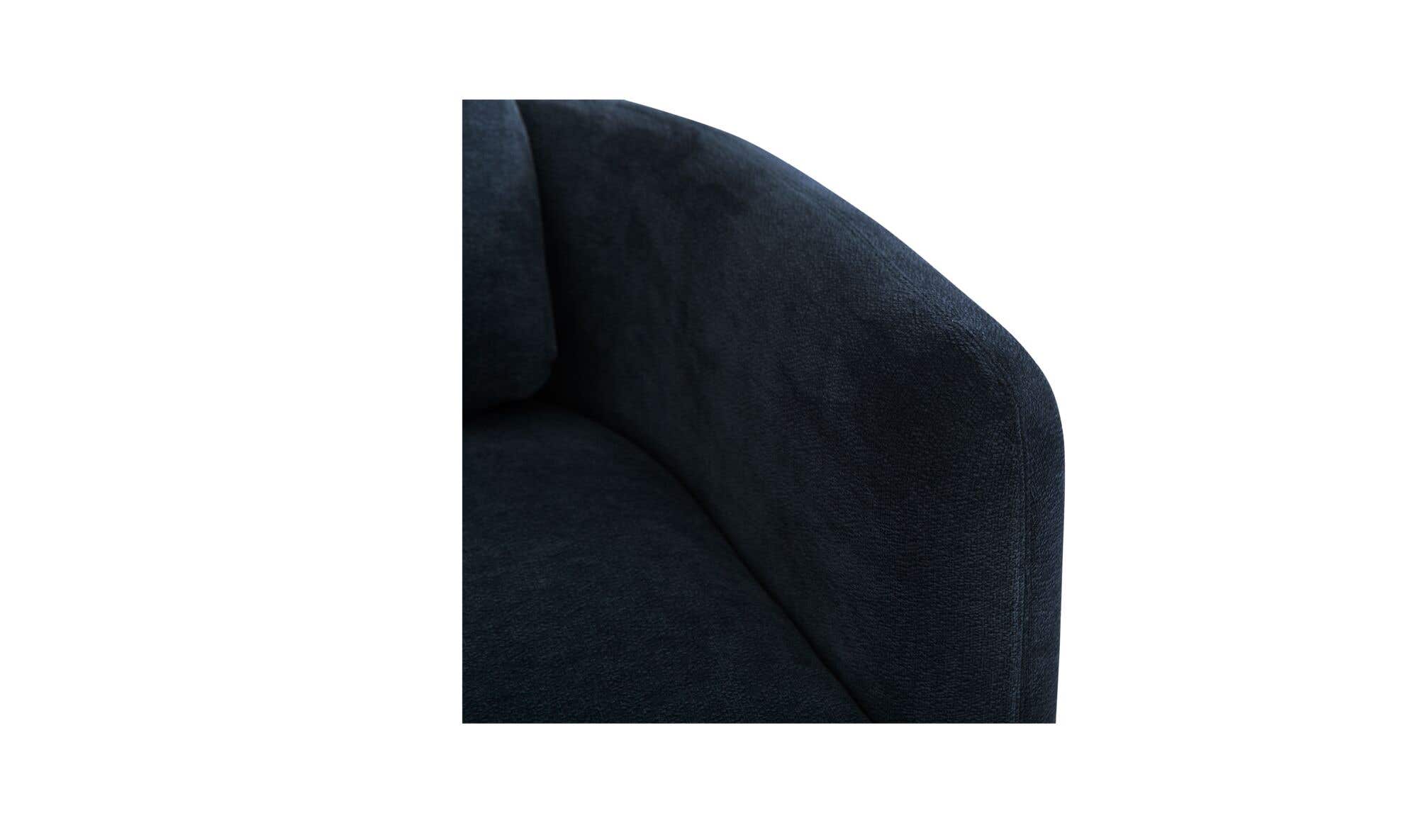108.7" Dark Blue Upholstered Left Facing Sectional