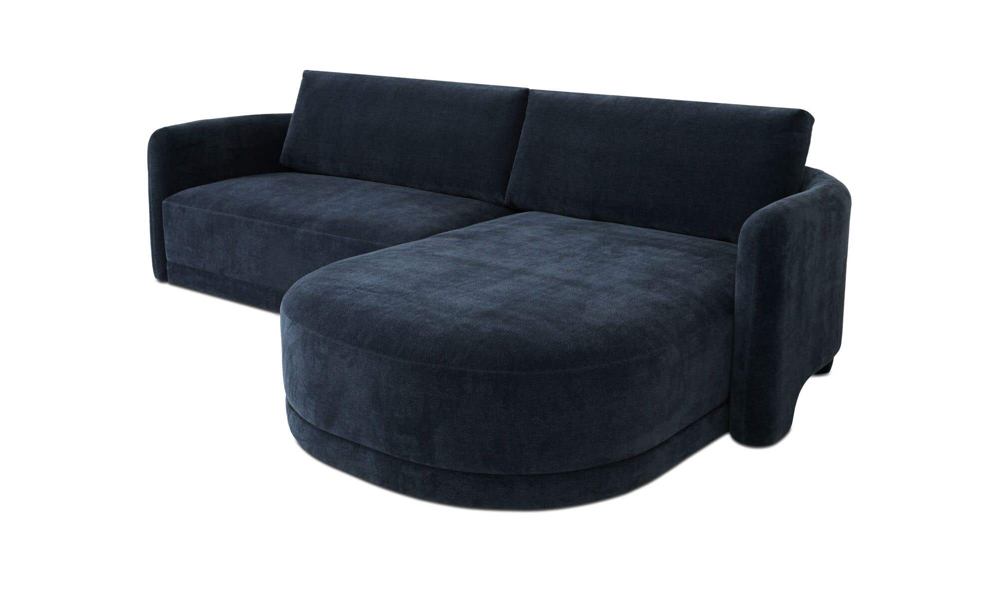 108.7" Dark Blue Upholstered Right Facing Sectional