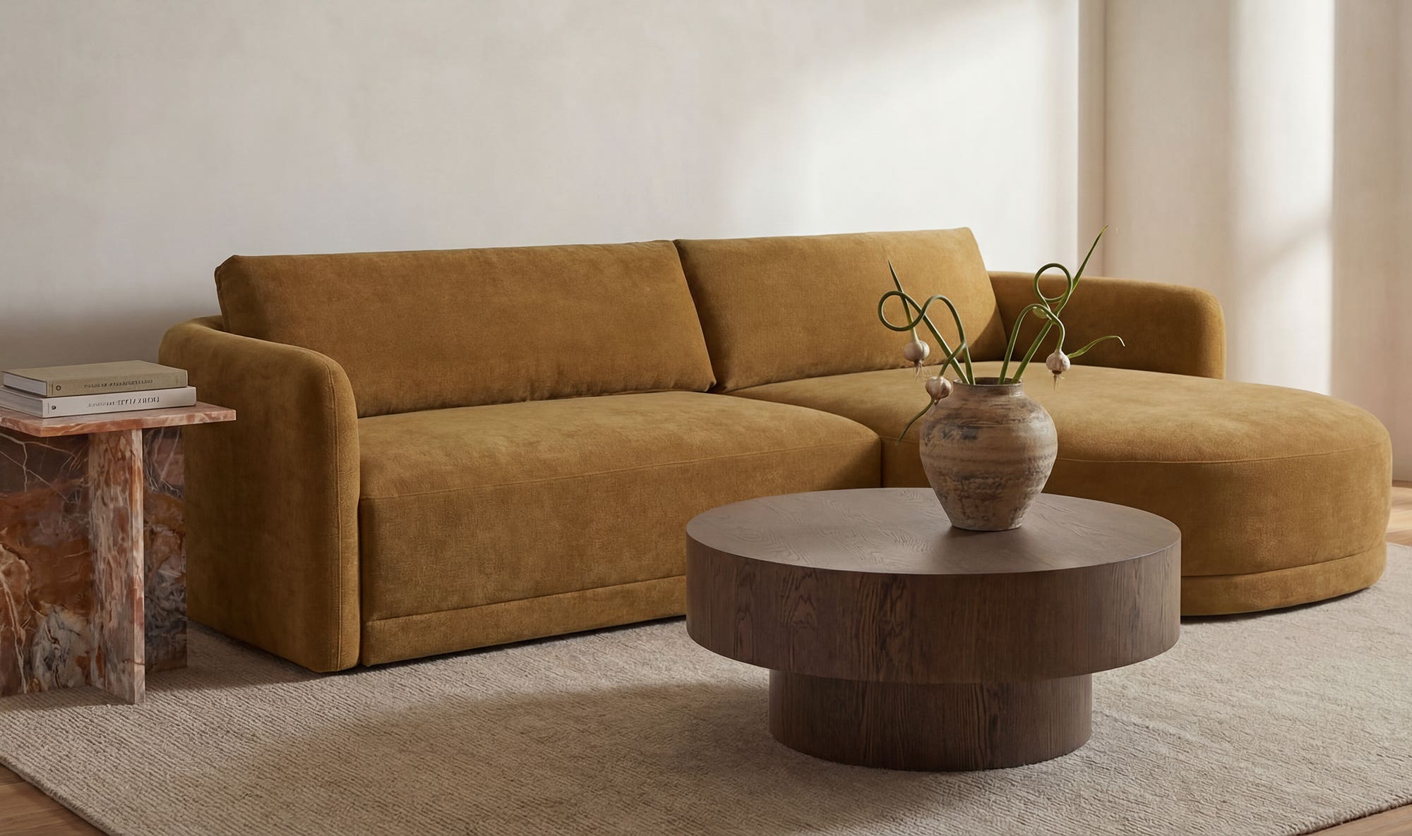 108.7" Ginger Upholstered Right Facing Sectional