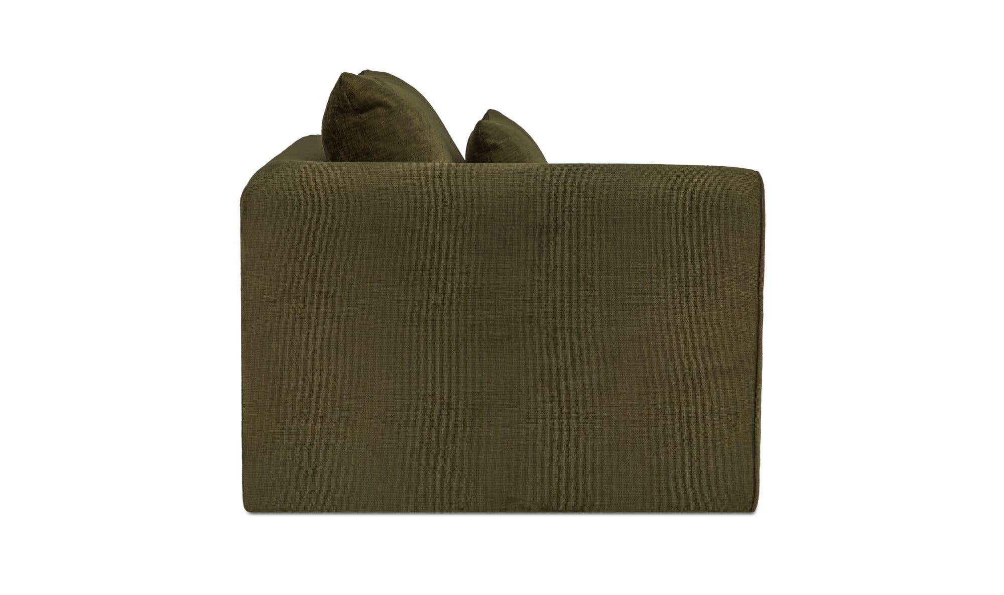40.16" Dark Green Upholstered Left Arm Facing Chair