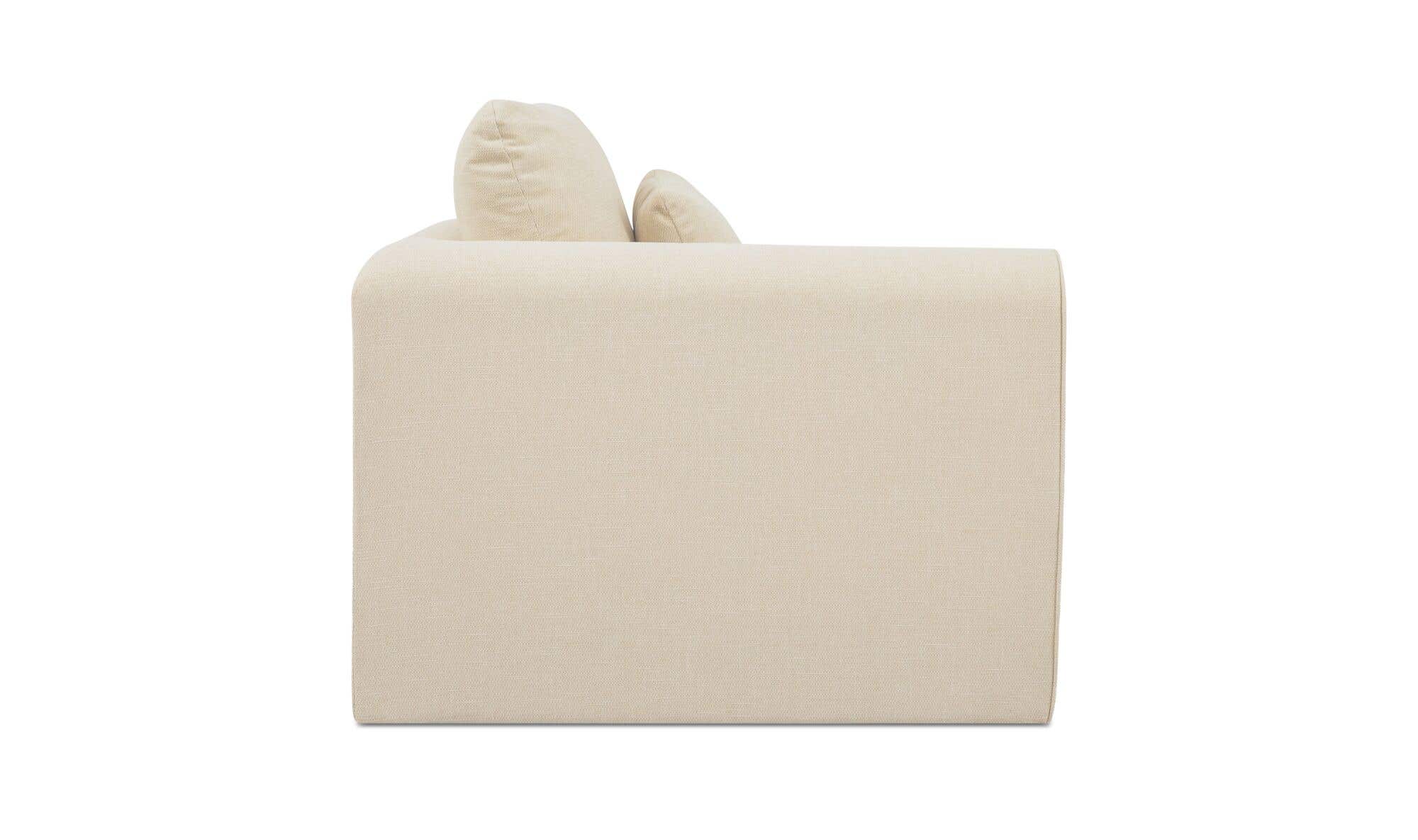 40.16" Light Beige Upholstered Left Arm Facing Chair