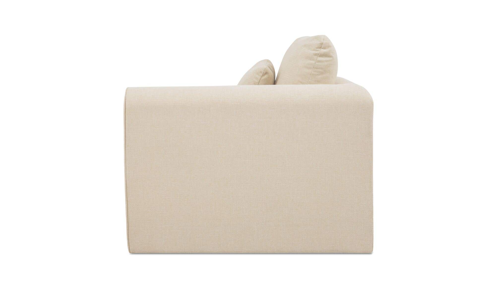 40.16" Light Beige Upholstered Right Arm Facing Chair
