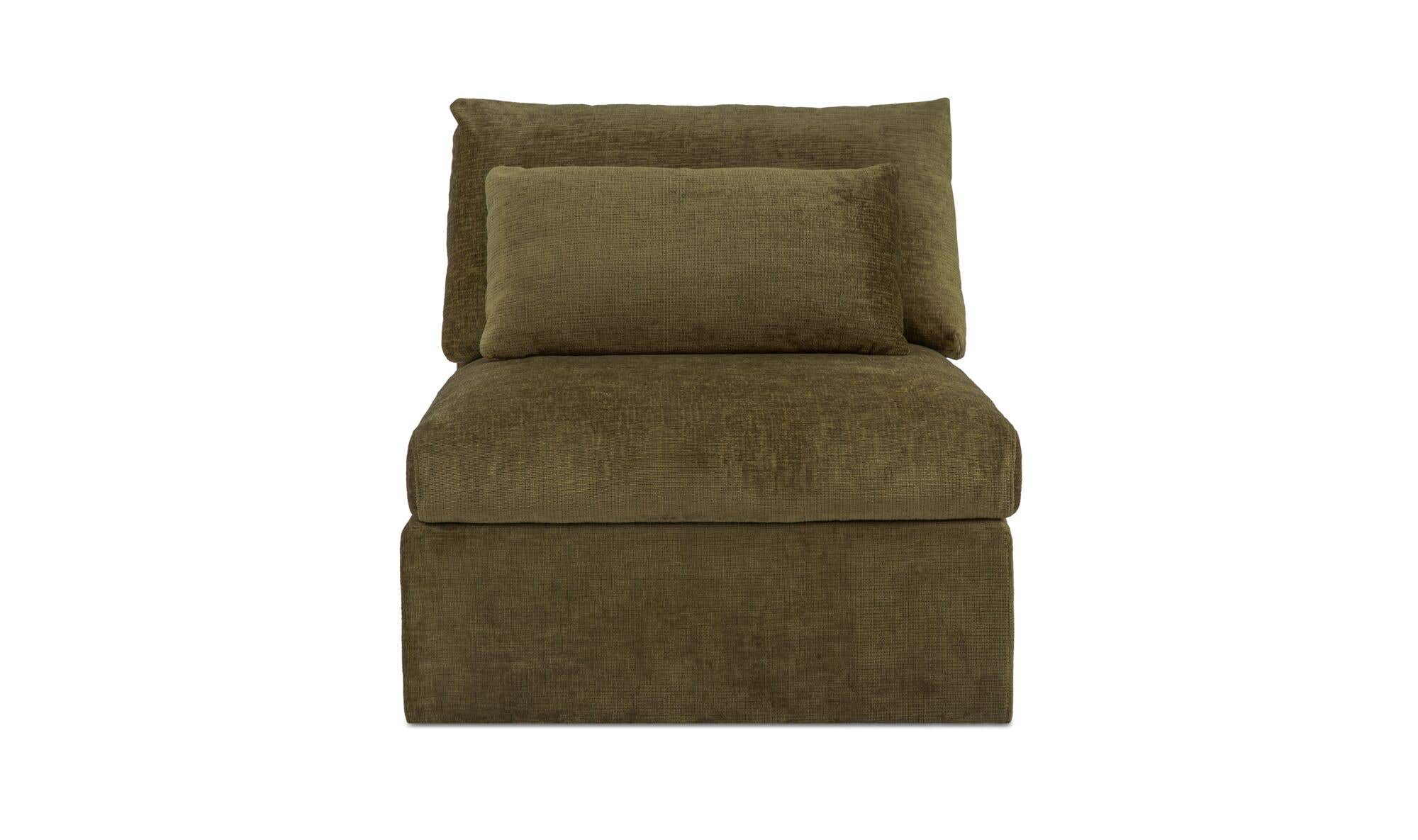 33.46" Dark Green Upholstered Slipper Chair