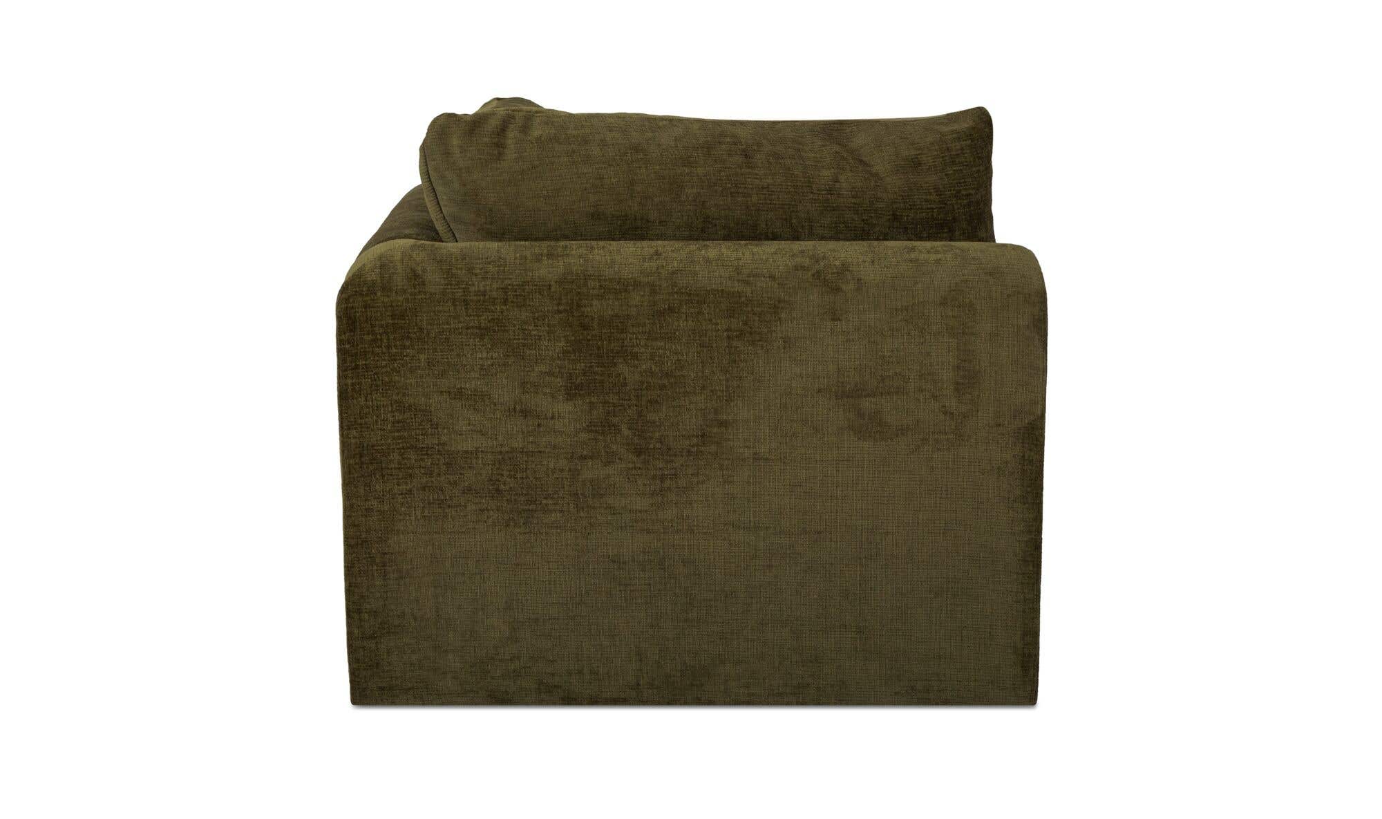40.16" Dark Green Upholstered Corner Chair