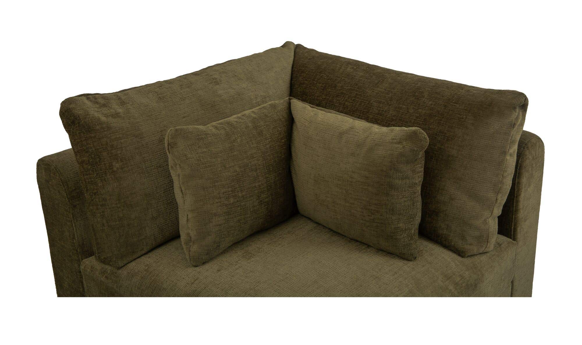 40.16" Dark Green Upholstered Corner Chair