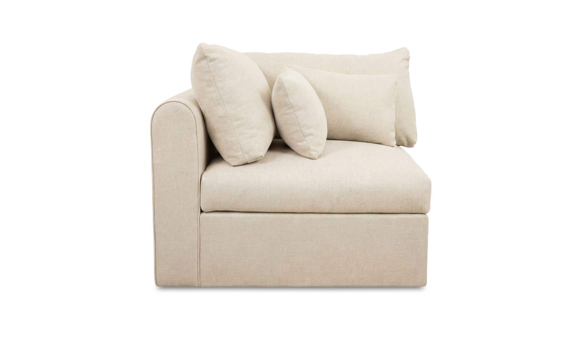 40.16" Light Beige Upholstered Corner Chair