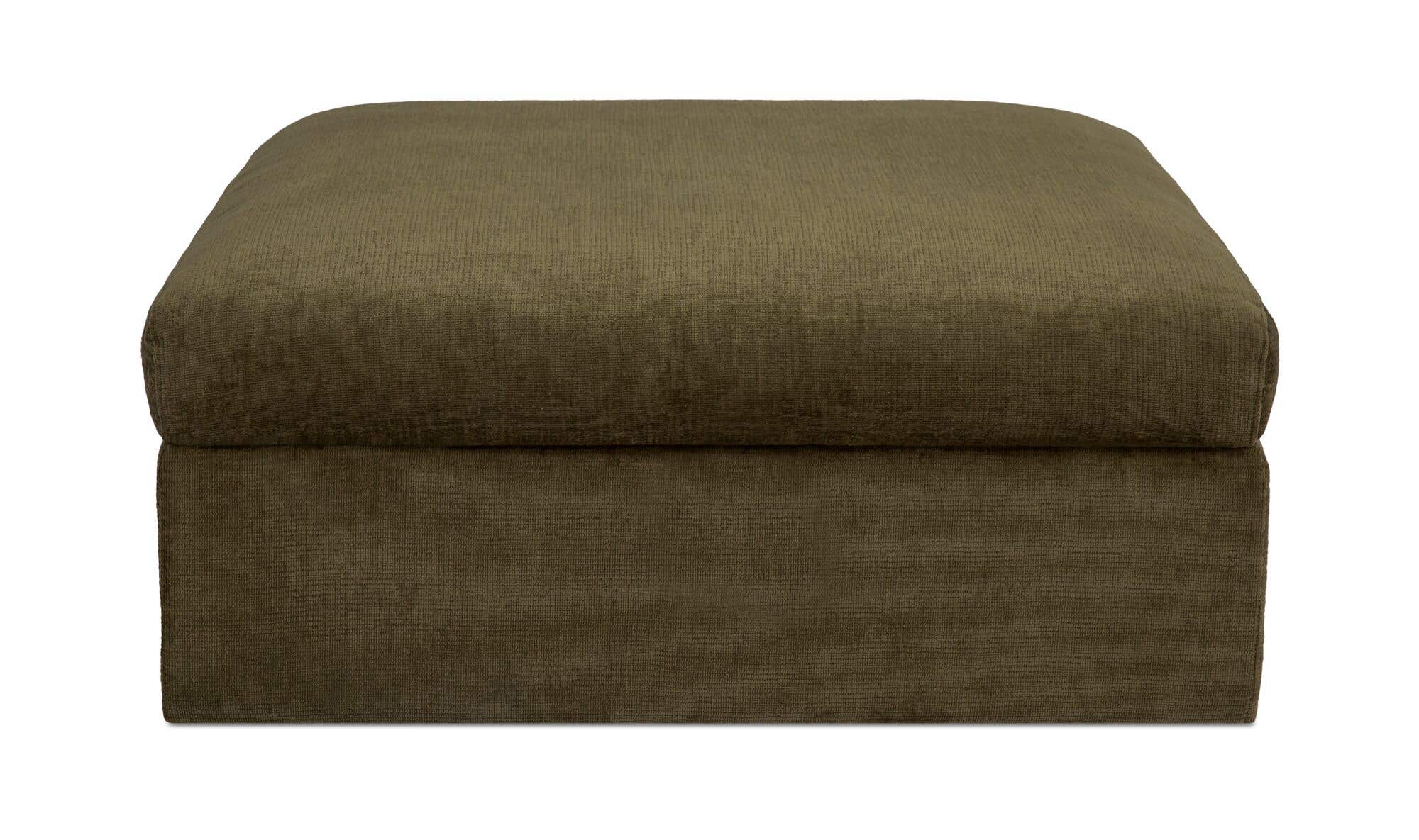 40.16" Dark Green Upholstered Storage Ottoman