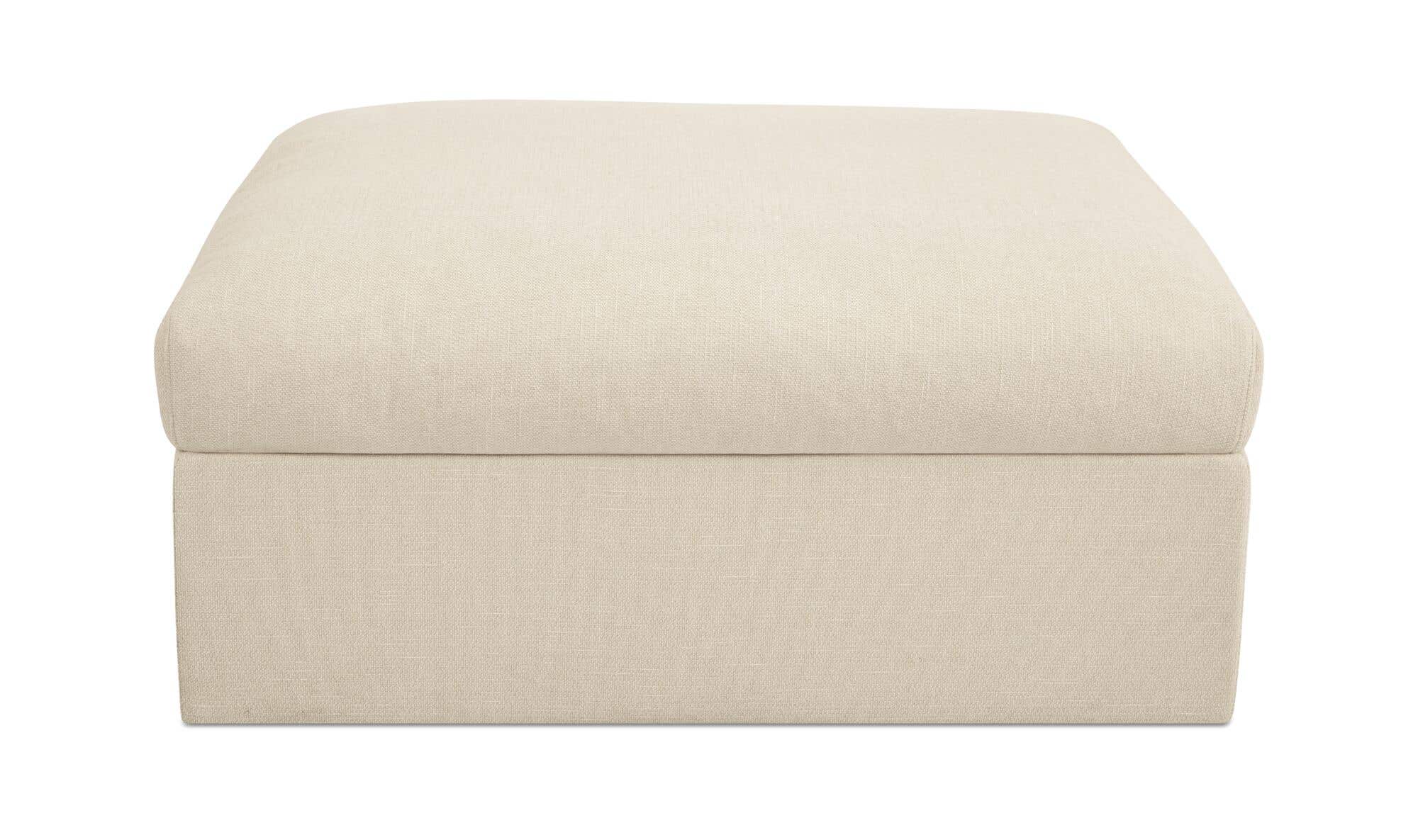 40.16" Light Beige Upholstered Storage Ottoman