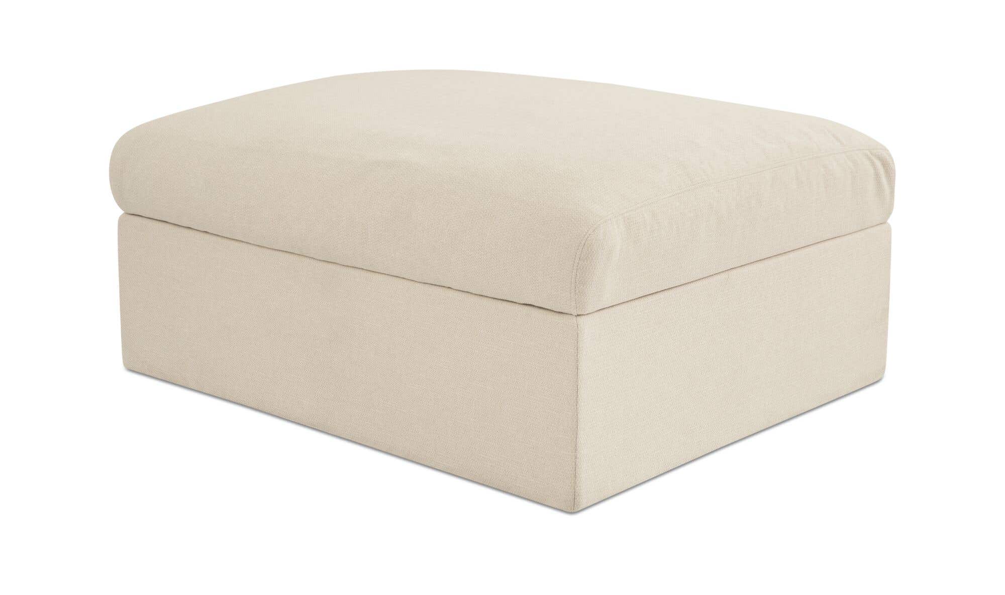 40.16" Light Beige Upholstered Storage Ottoman