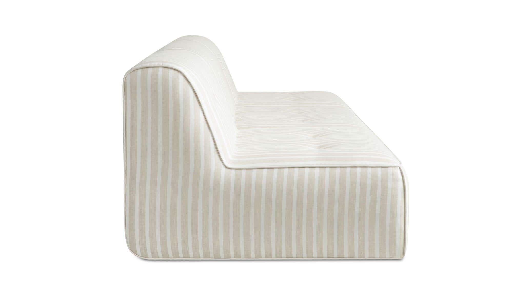 123.9" Brown Stripe Upholstered 3 Piece Sofa