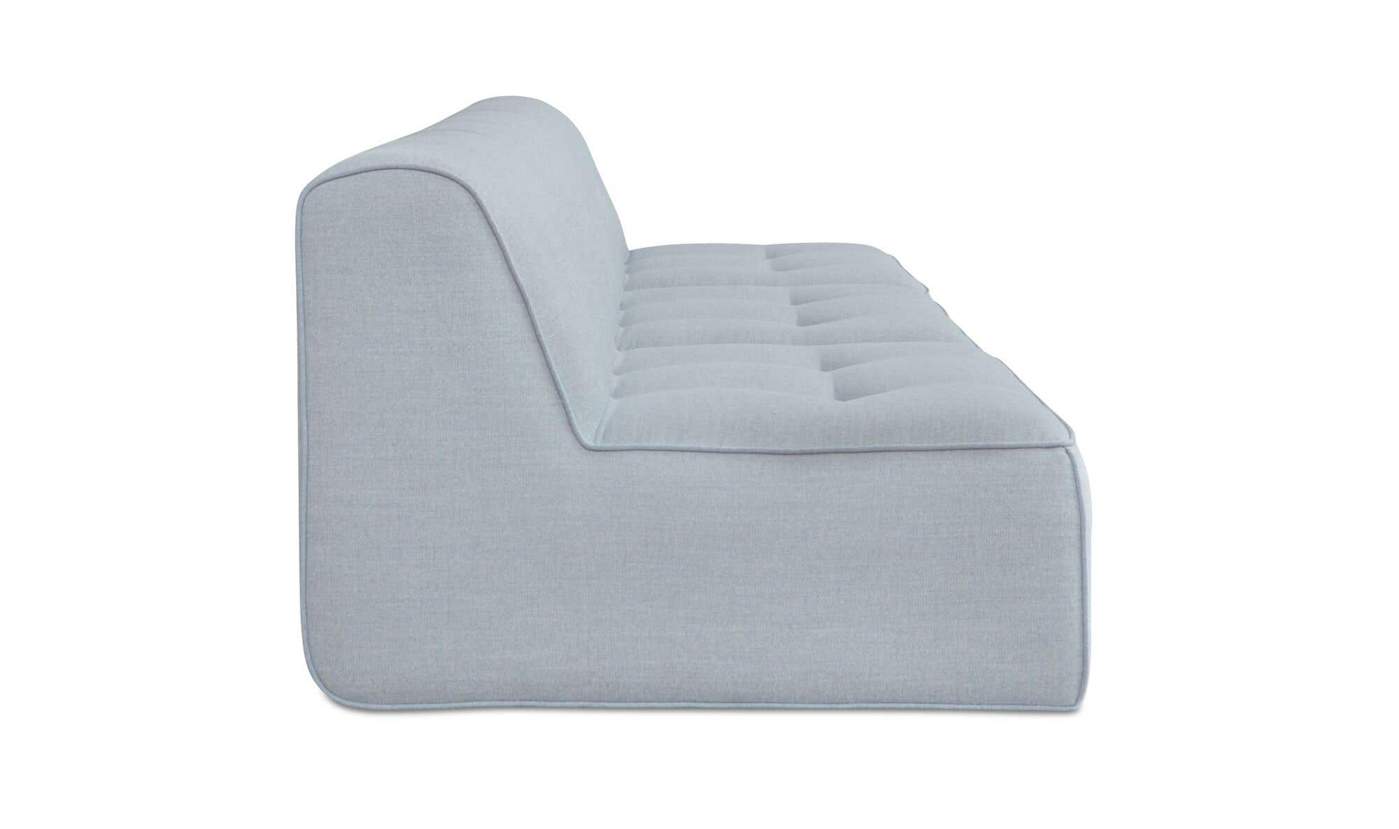 123.9" Light Blue Upholstered 3 Piece Sofa