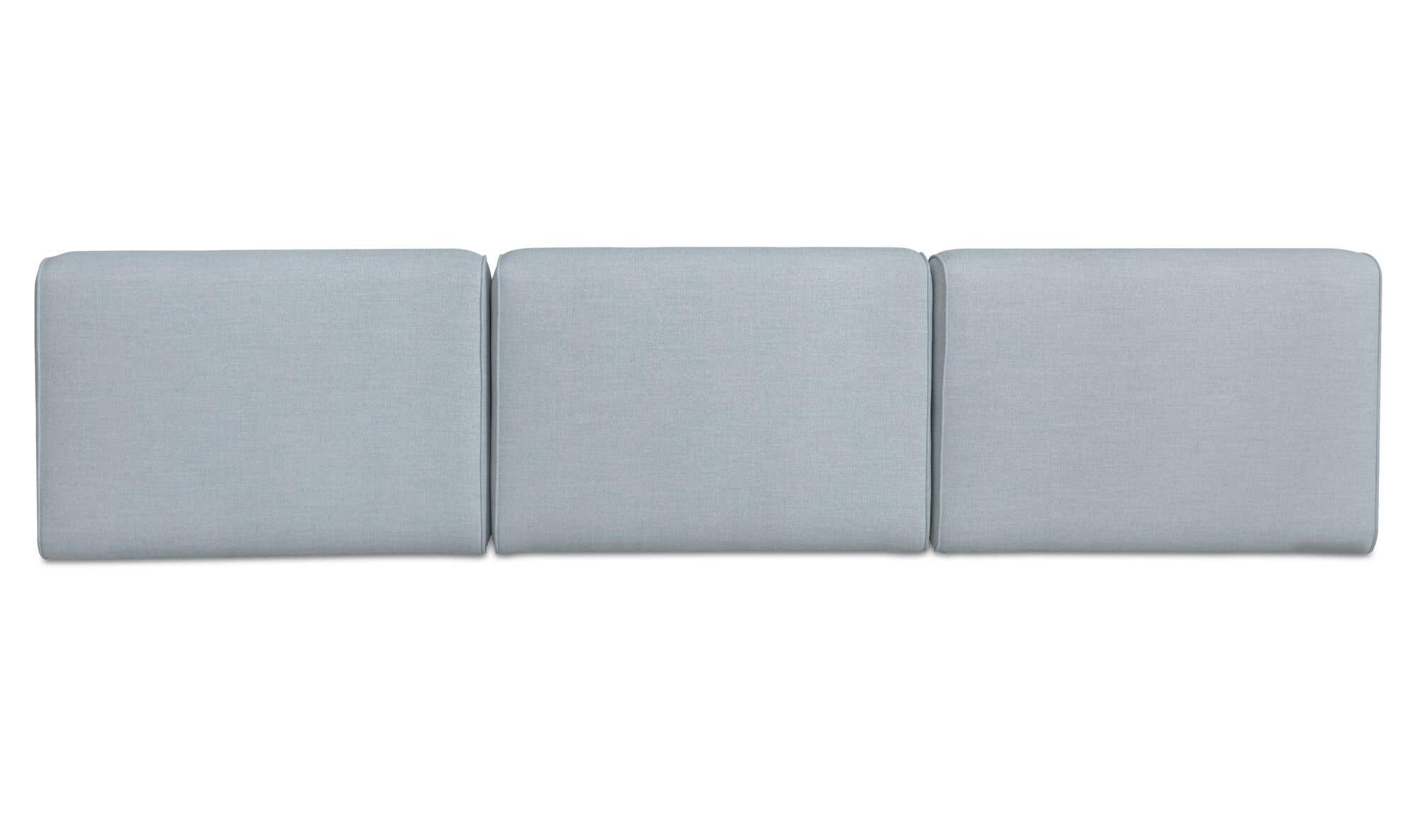 123.9" Light Blue Upholstered 3 Piece Sofa