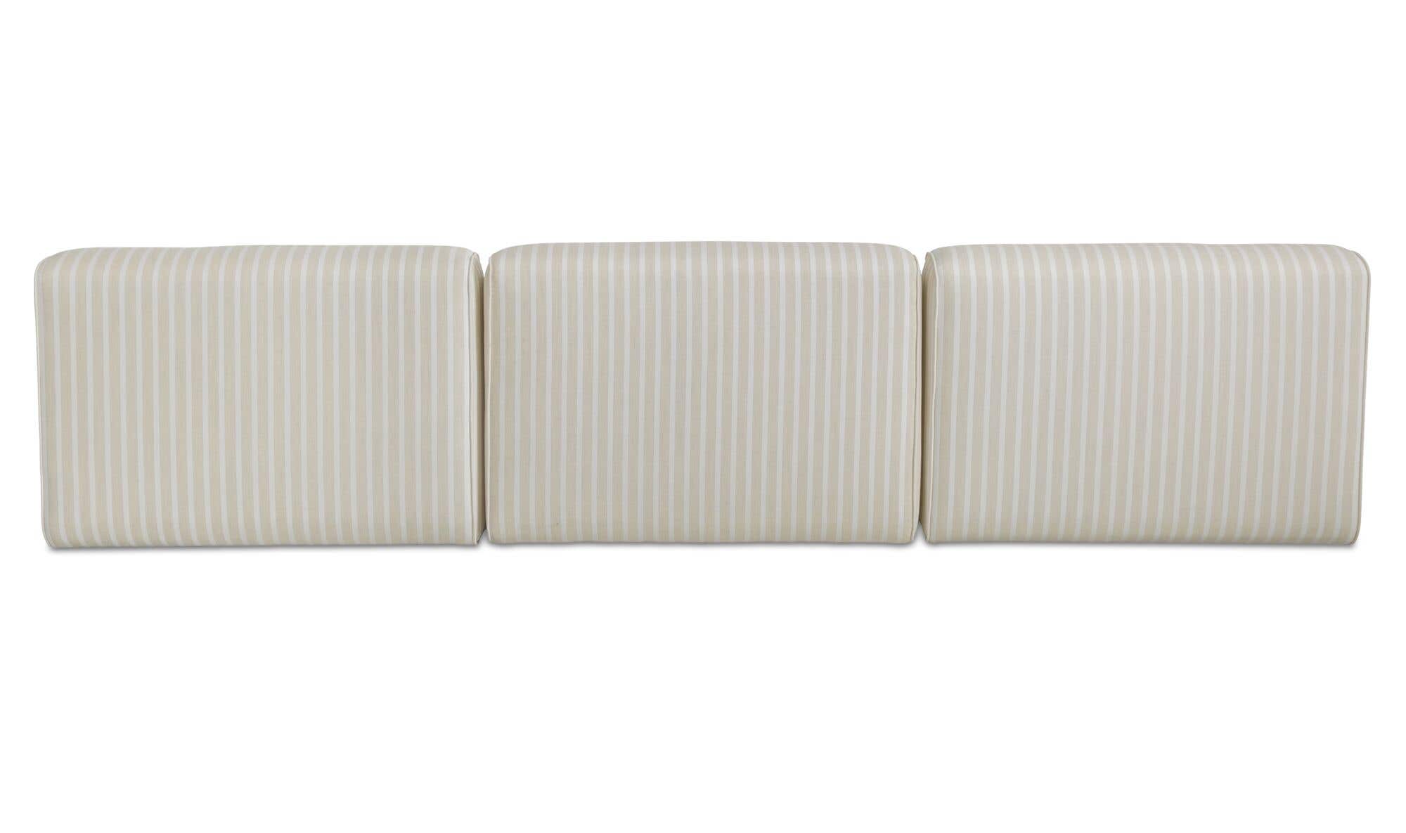 123.9" Brown Stripe Upholstered 3 Piece Sectional