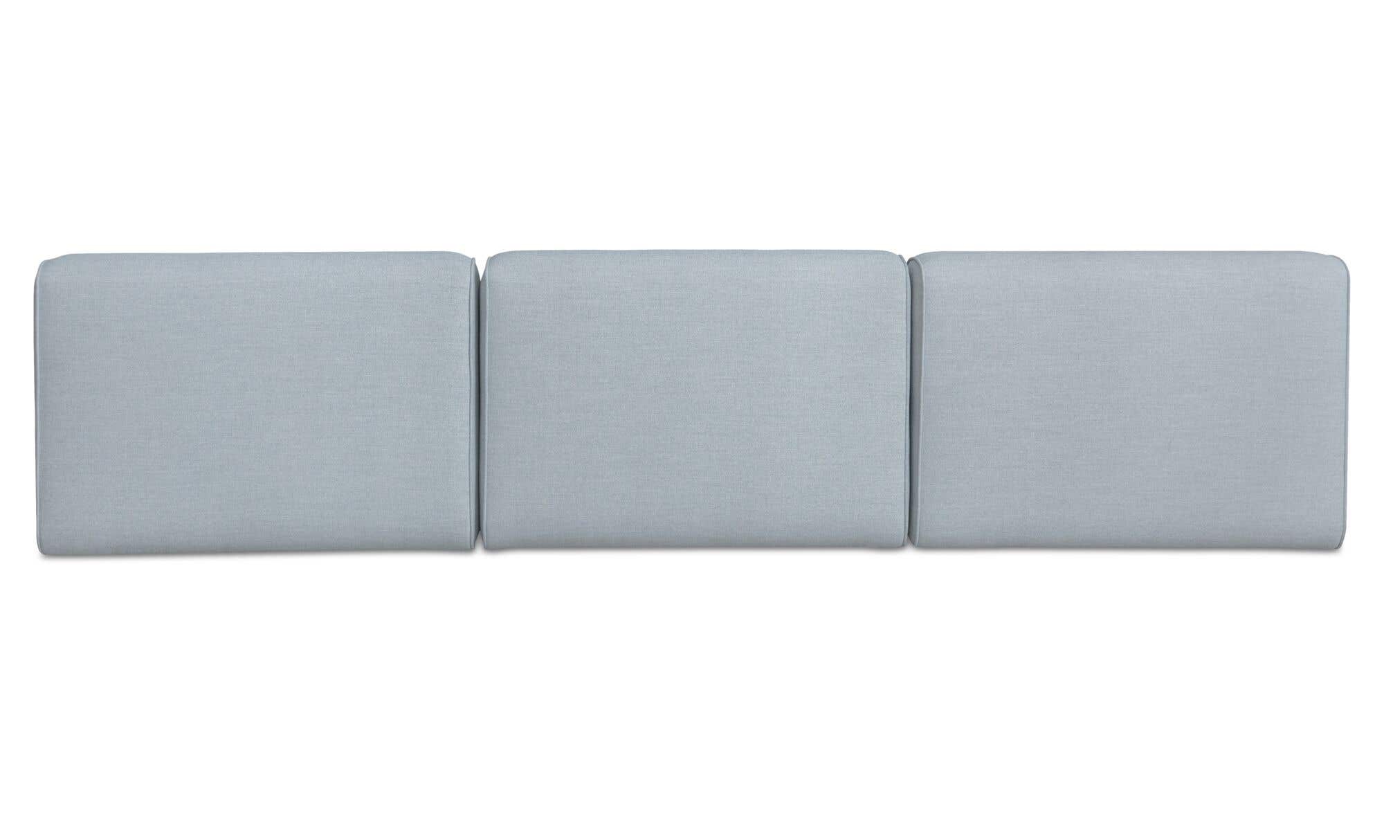 123.9" Light Blue Upholstered 3 Piece Sectional