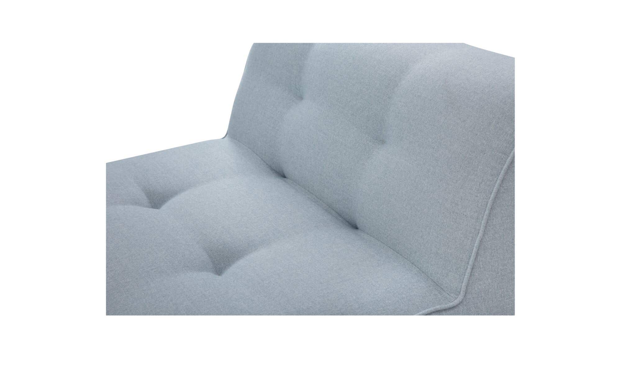 123.9" Light Blue Upholstered 3 Piece Sectional