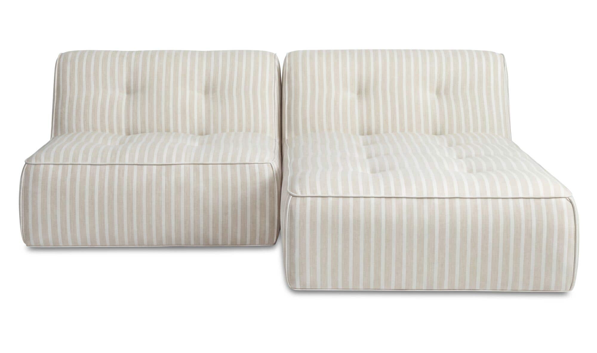 82.6" Brown Stripe Aluminum 2 Piece Outdoor Nook