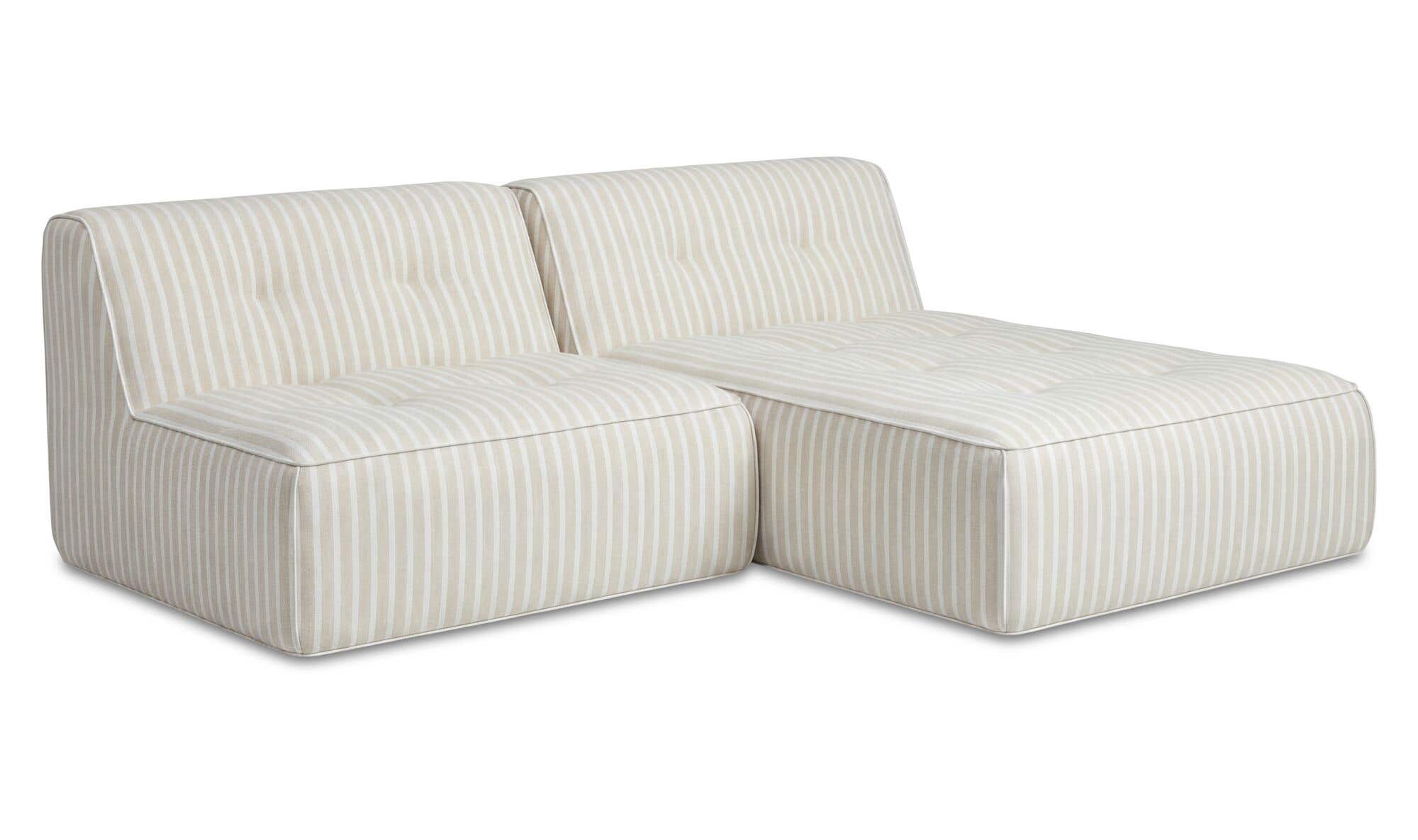 82.6" Brown Stripe Aluminum 2 Piece Outdoor Nook