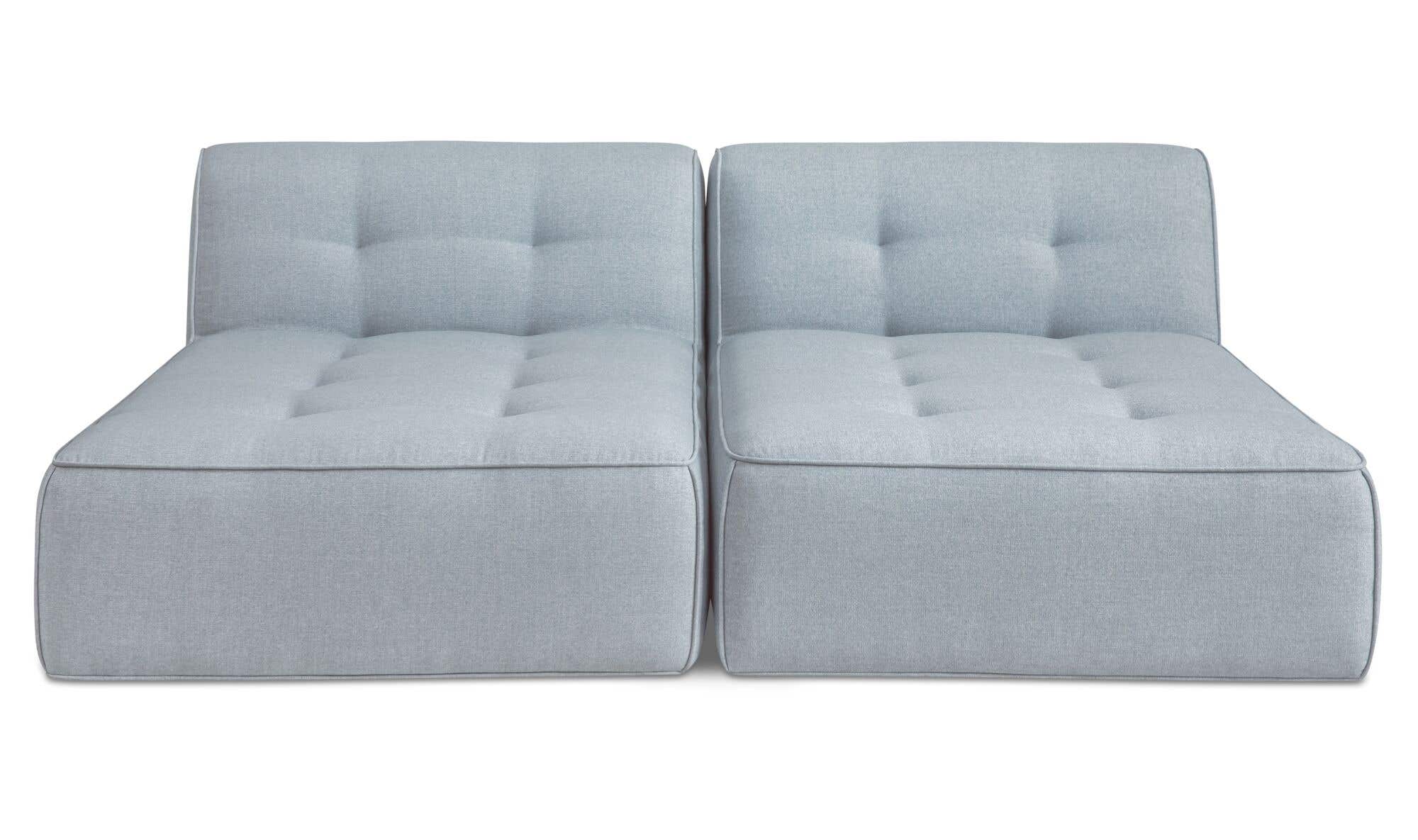 82.6" Light Blue Aluminum 2 Piece Outdoor Sun Lounger