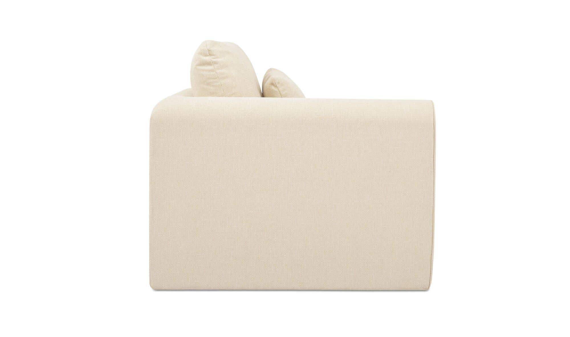 113.8" Light Beige Upholstered Modular Sofa
