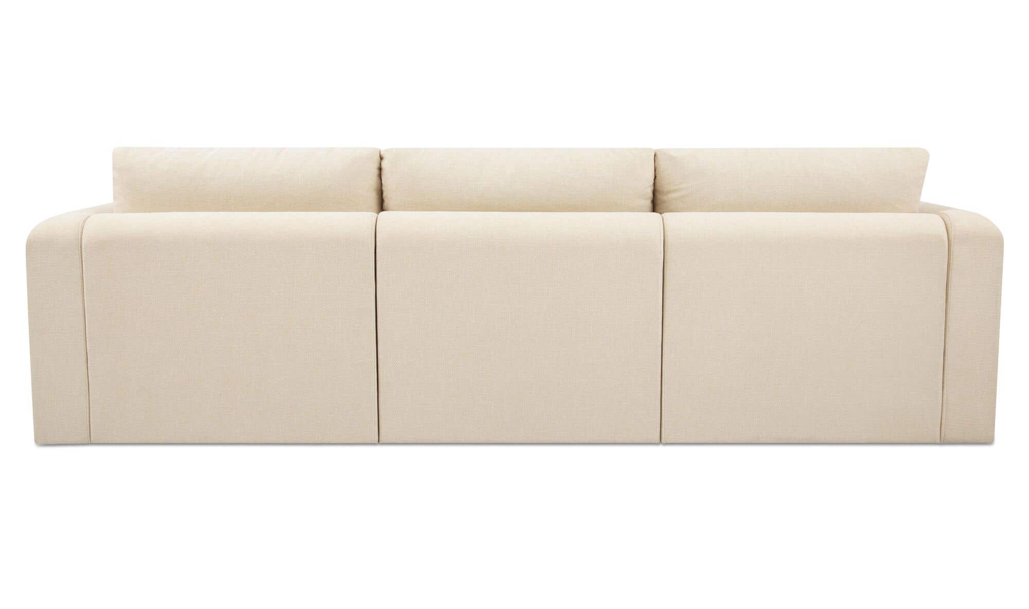 113.8" Light Beige Upholstered Modular Sofa