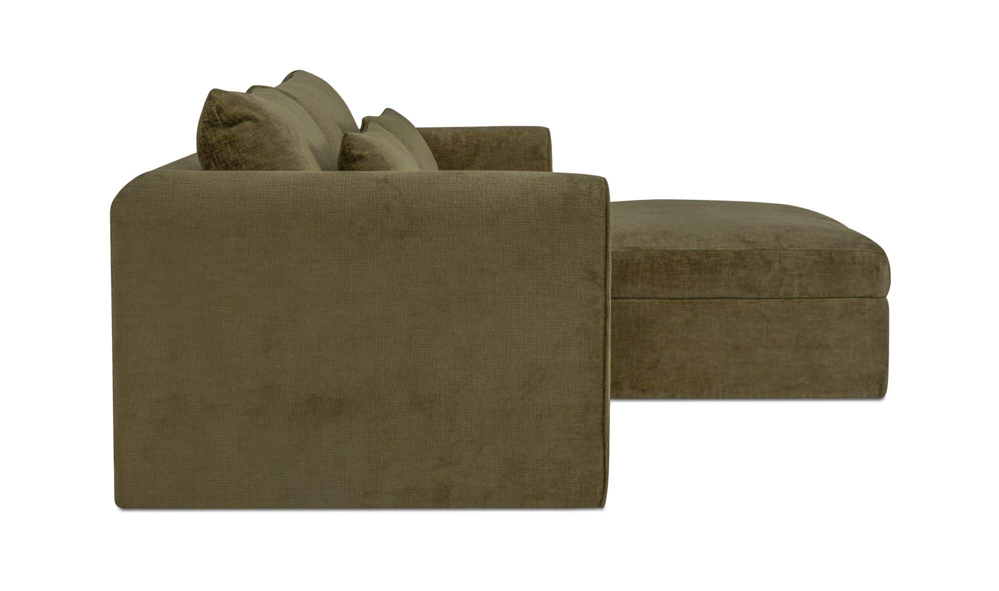 80.3" Dark Green Upholstered Nook Modular Sectional