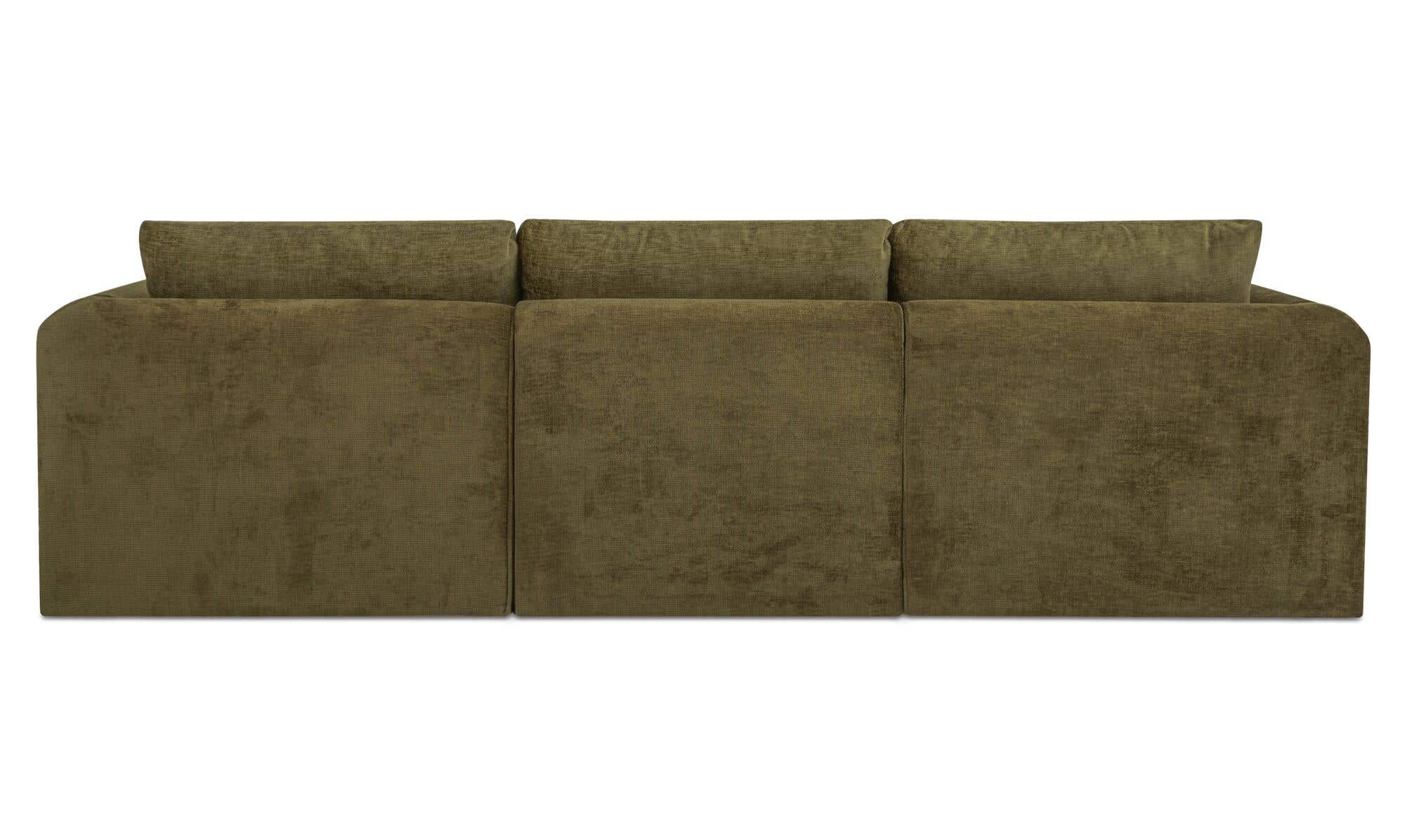 113.8" Dark Green Upholstered Lounge Modular Sectional