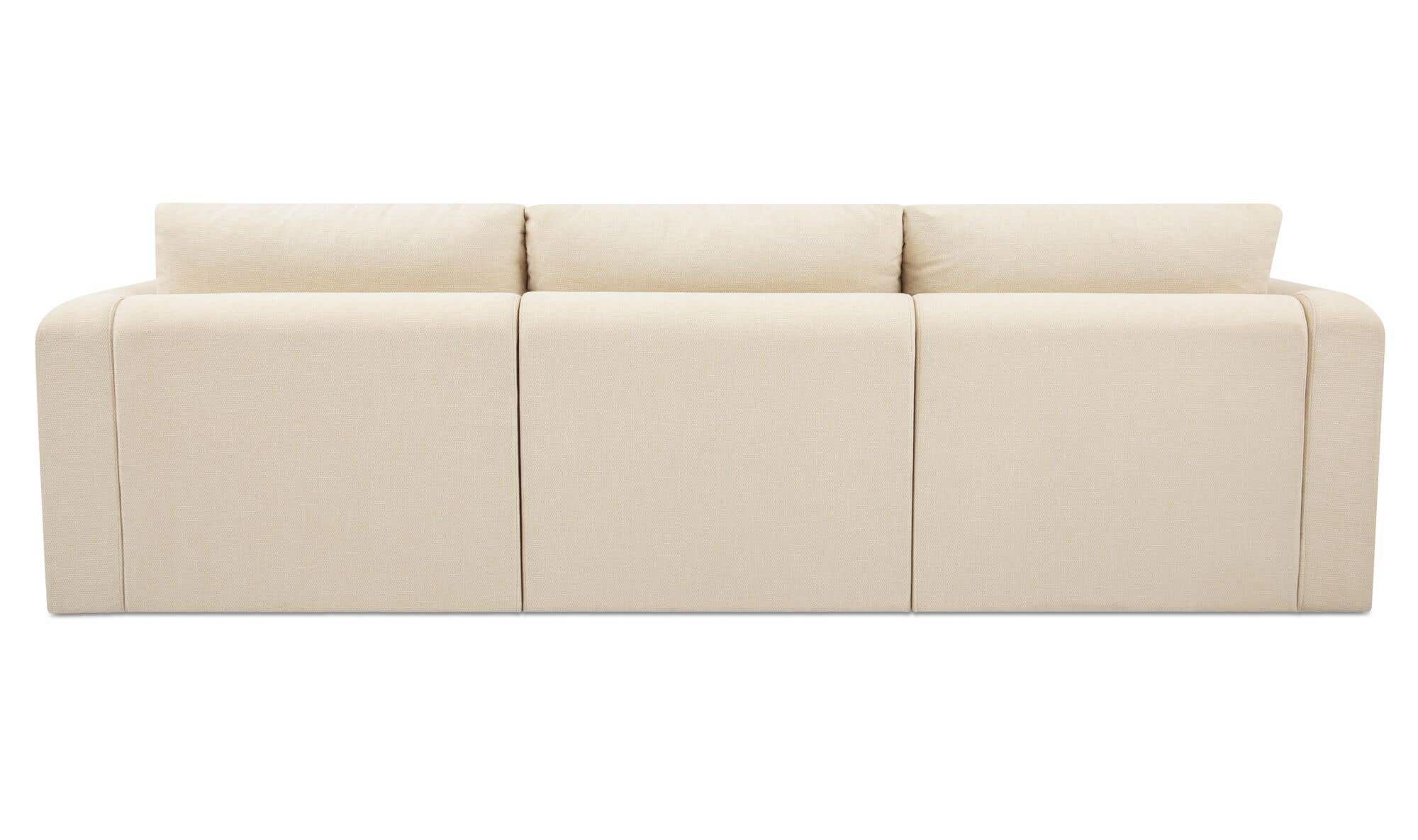 113.8" Light Beige Upholstered Lounge Modular Sectional