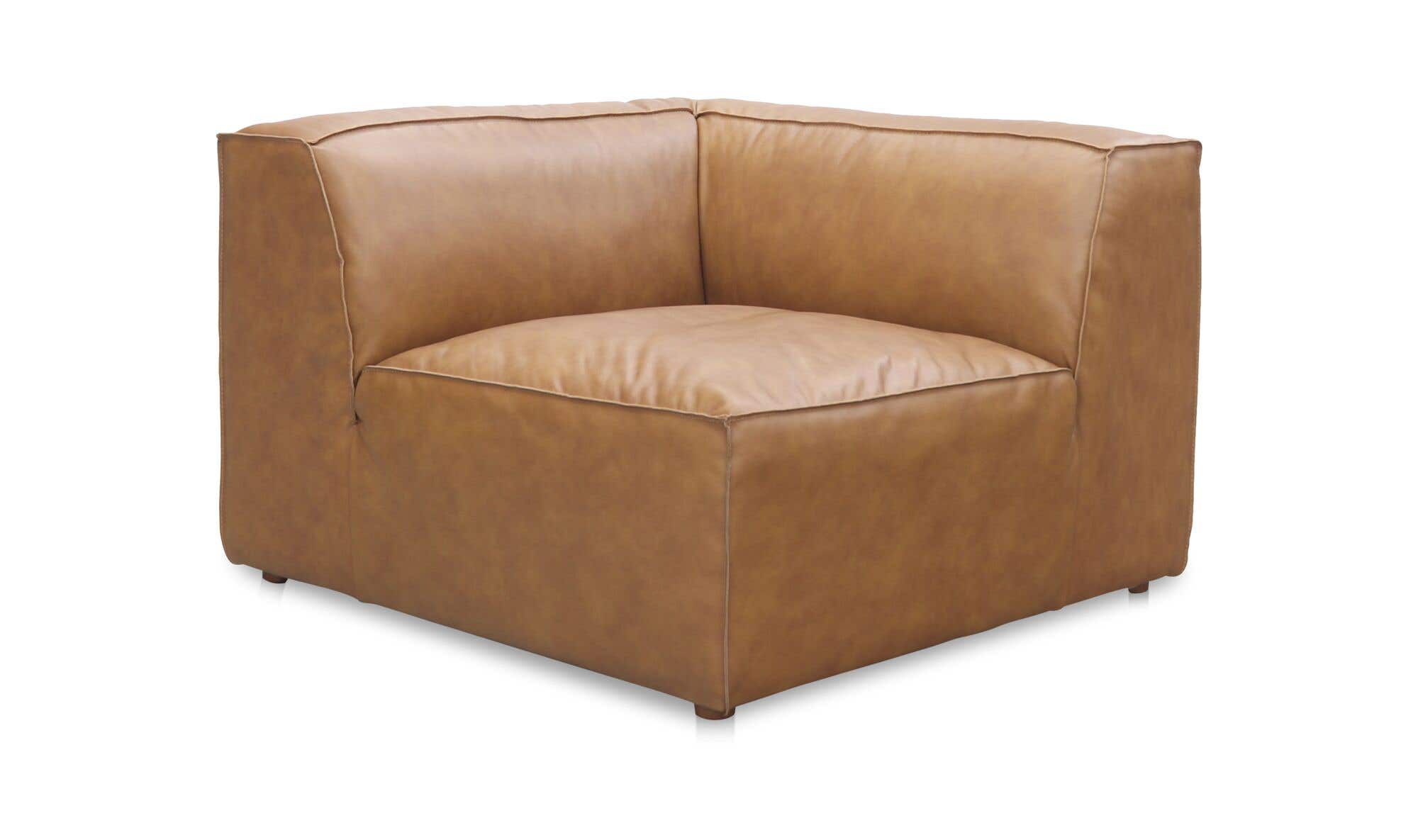 40.5" Sonoran Tan Leather Corner Chair