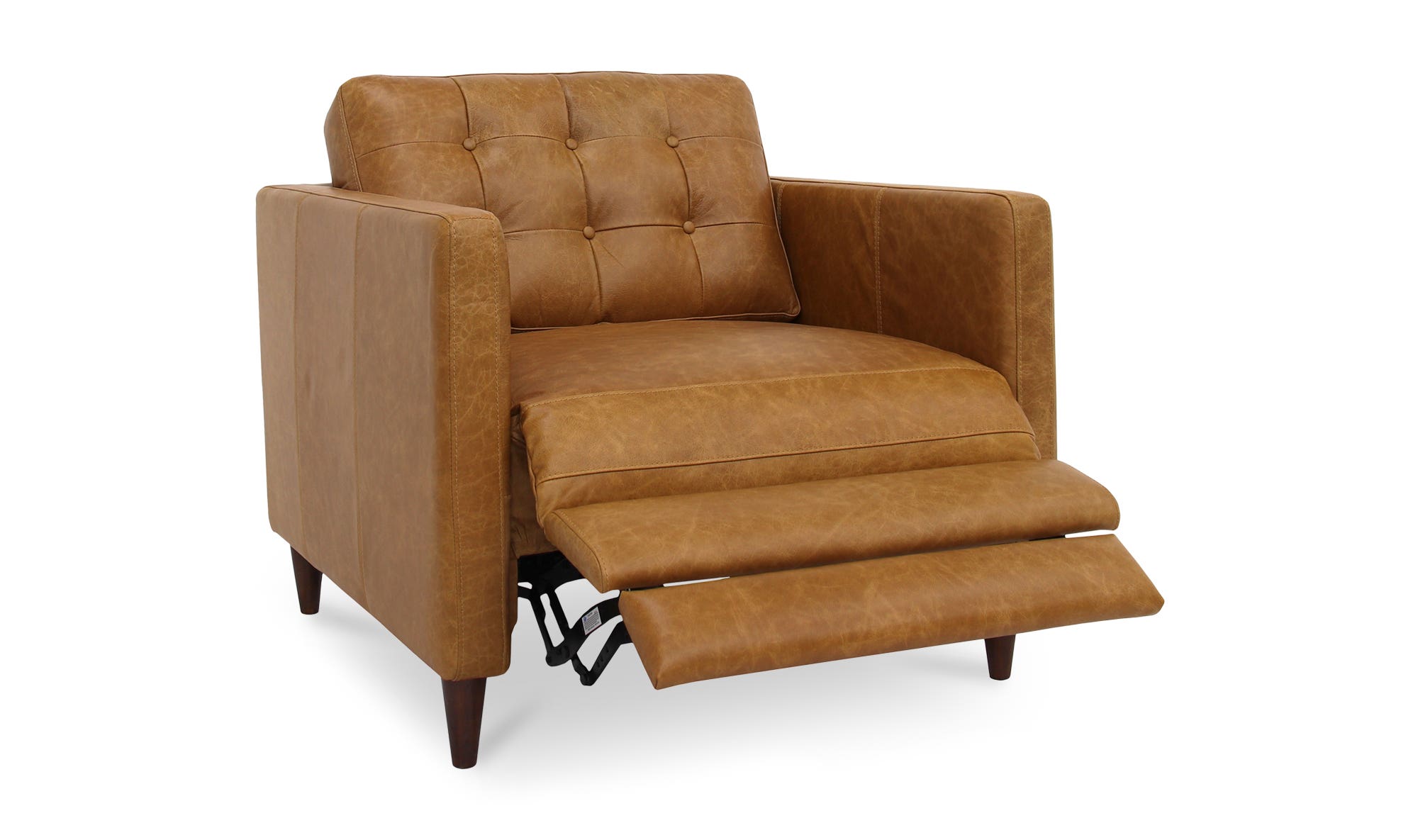 37.4" Tan Leather Power Recliner Accent Chair