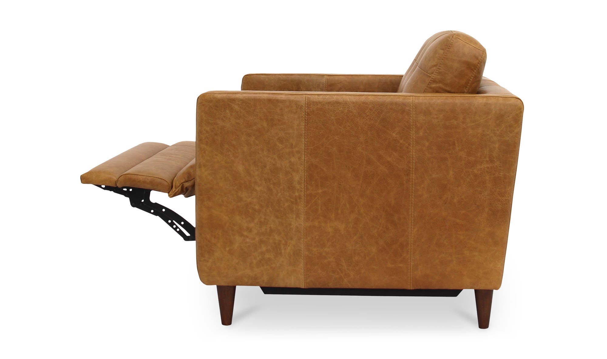 37.4" Tan Leather Power Recliner Accent Chair