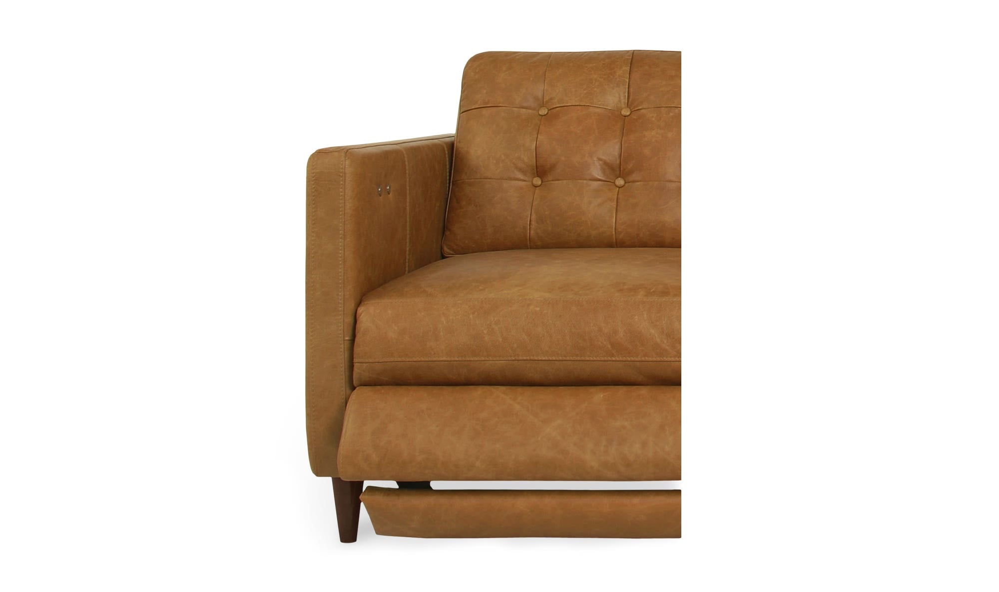 37.4" Tan Leather Power Recliner Accent Chair