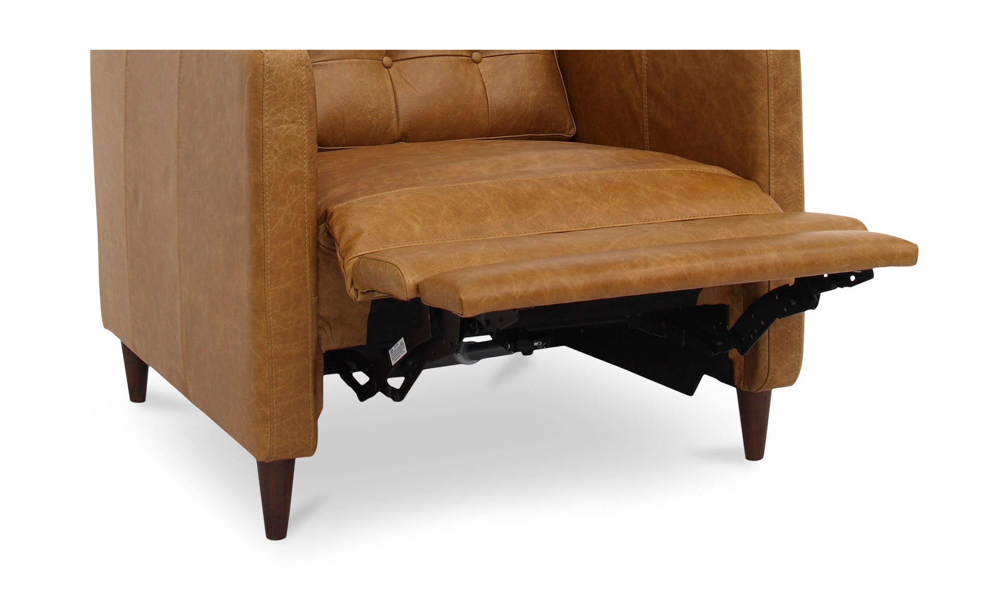 37.4" Tan Leather Power Recliner Accent Chair