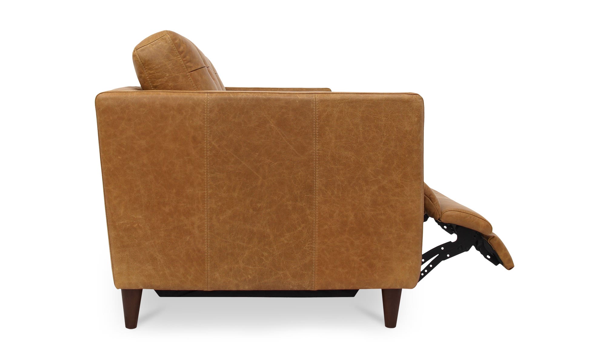 94.1" Tan Leather Power Recliner Sofa