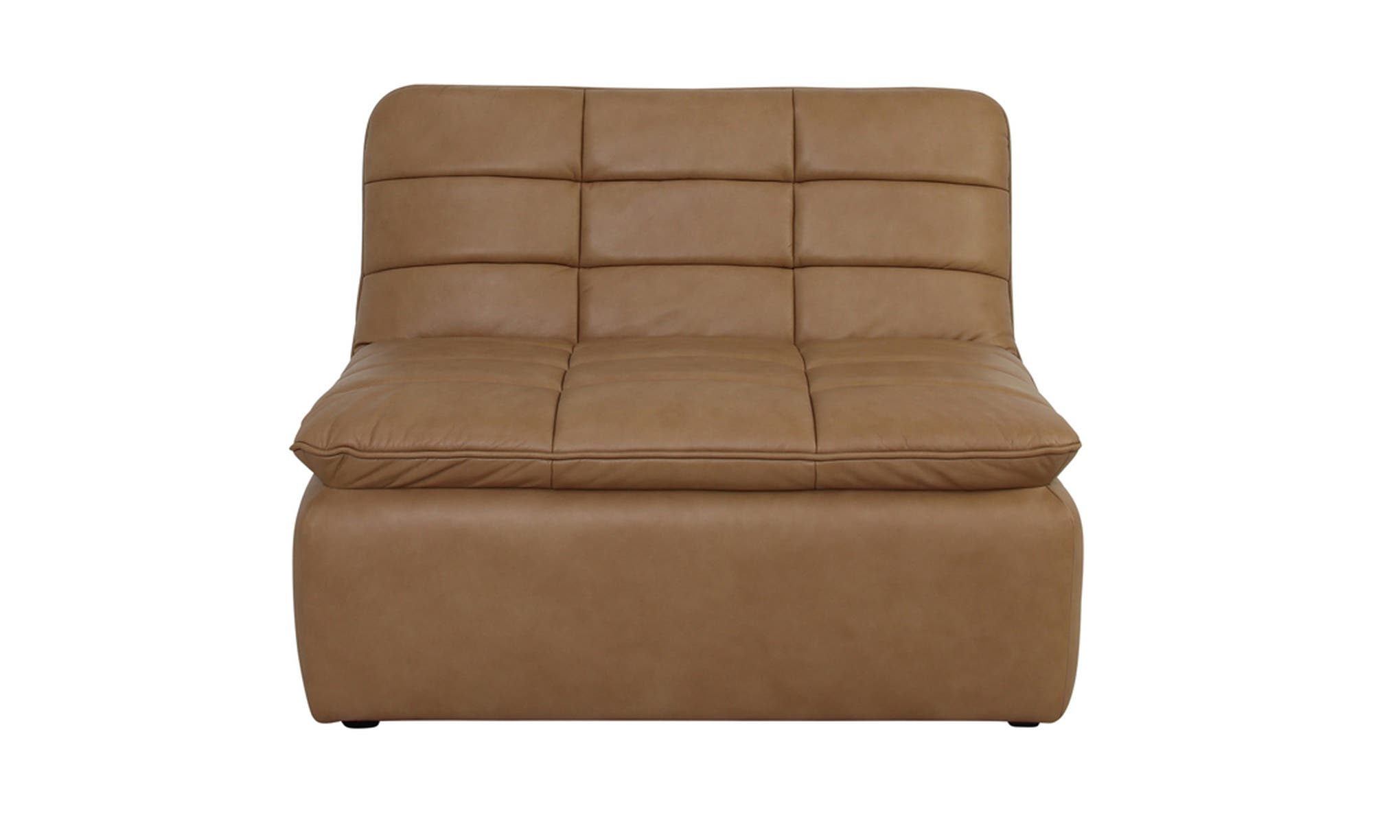 42.5" Tan Leather Slipper Chair