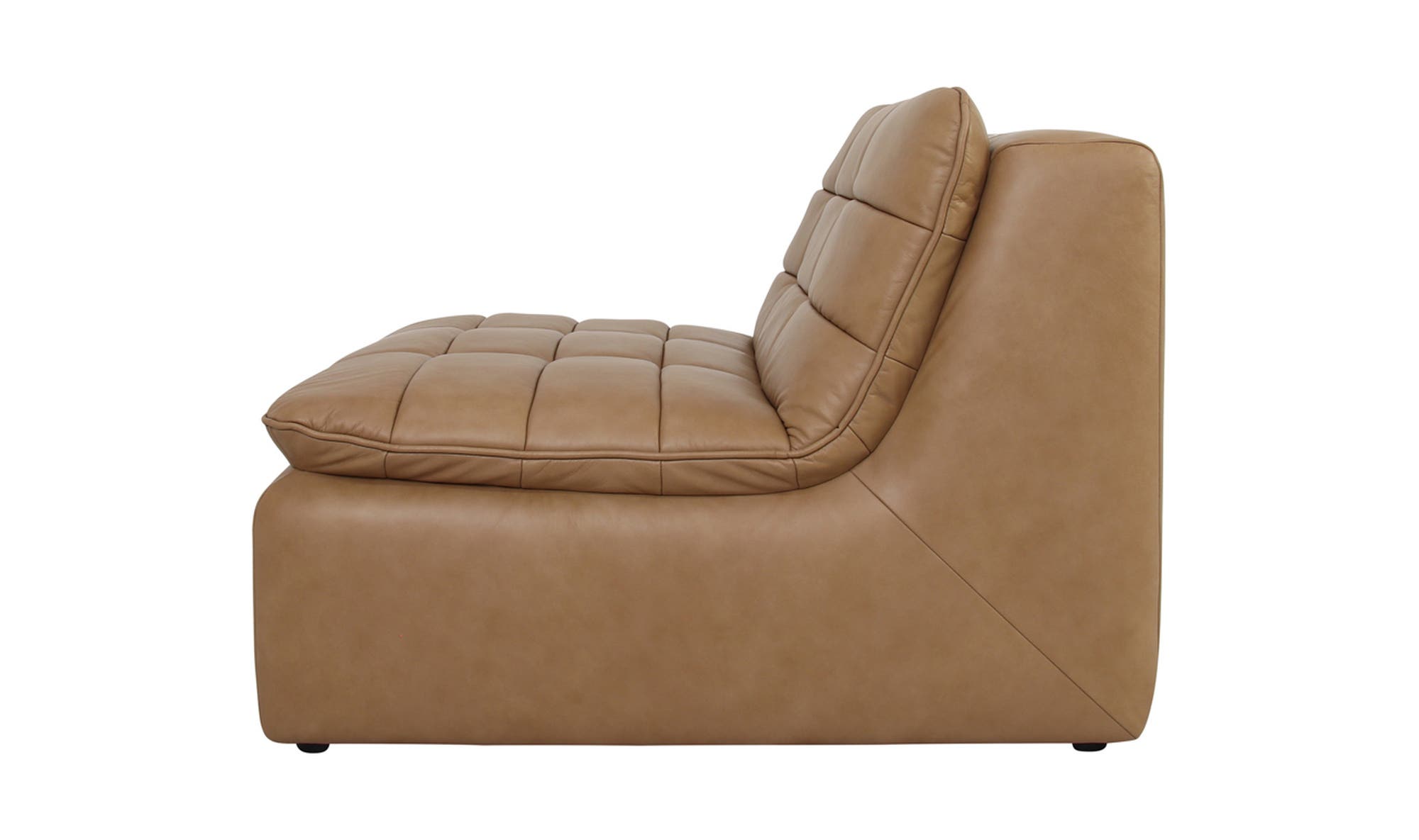 42.5" Tan Leather Slipper Chair