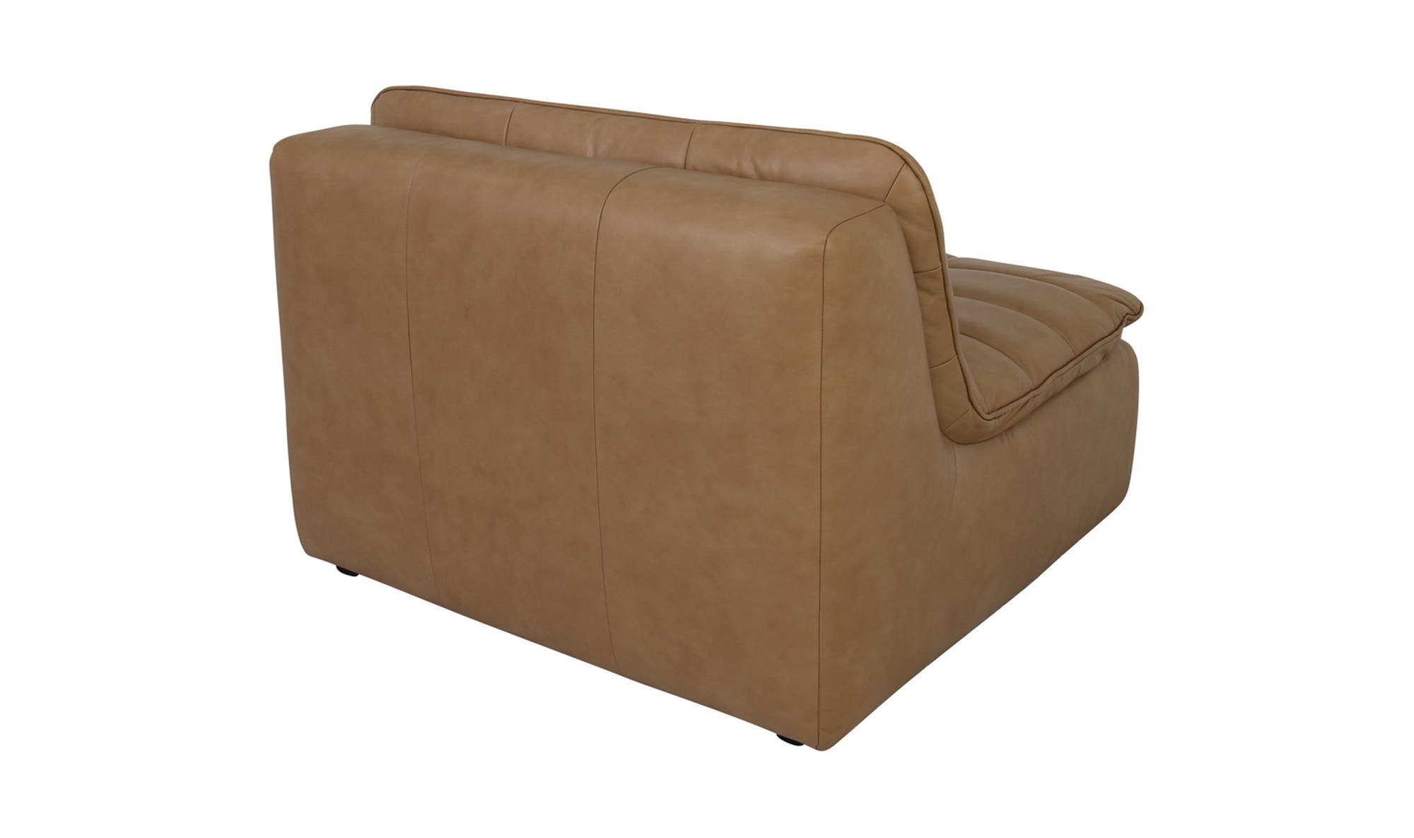 42.5" Tan Leather Slipper Chair