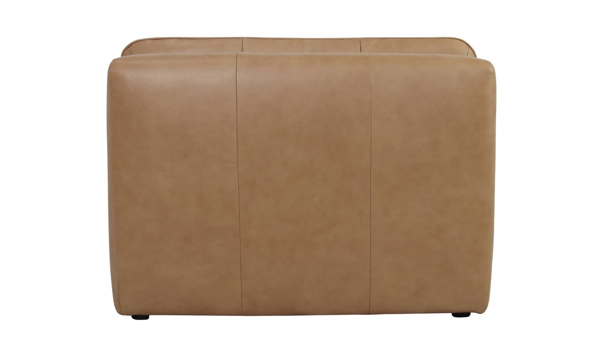 42.5" Tan Leather Slipper Chair
