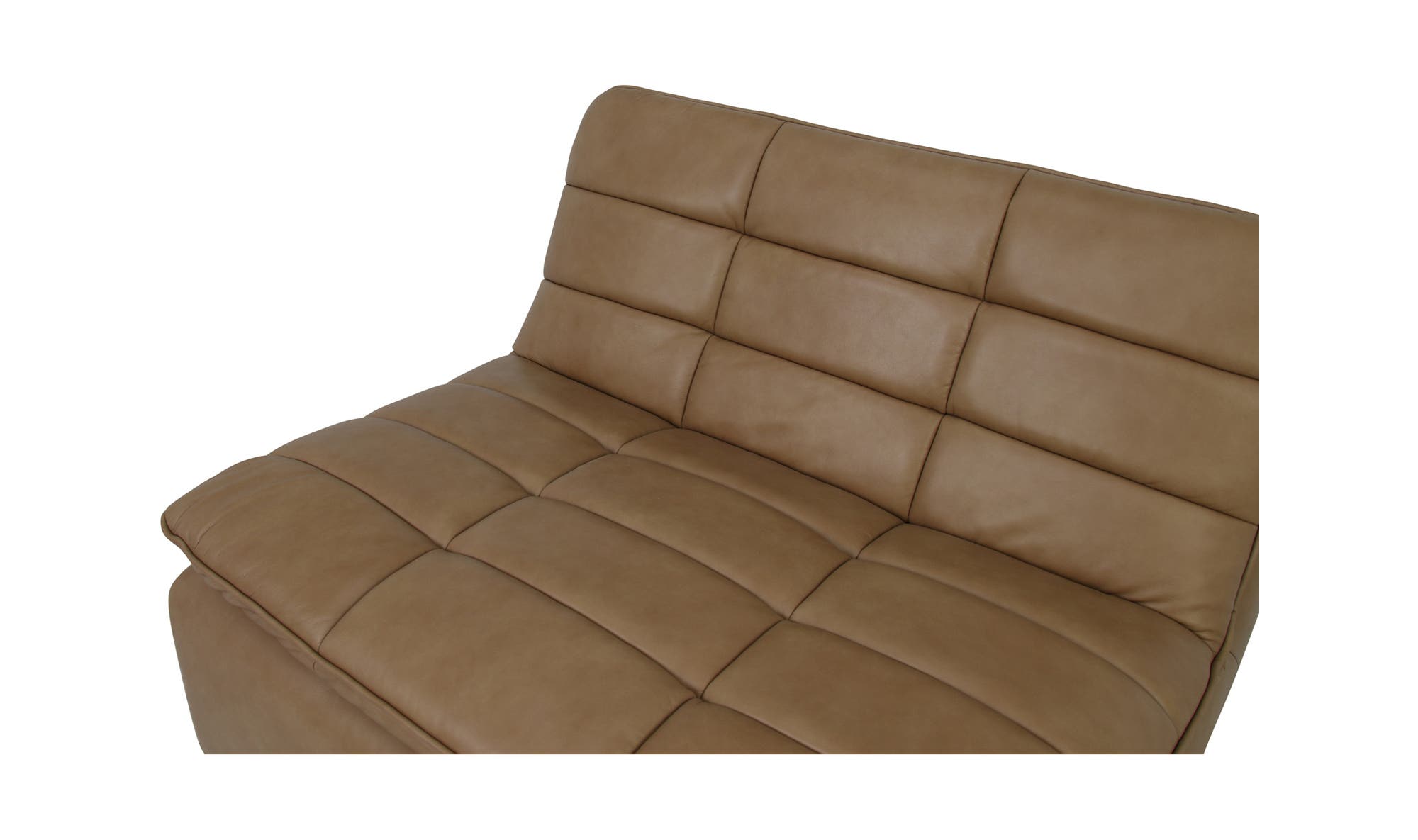 42.5" Tan Leather Slipper Chair