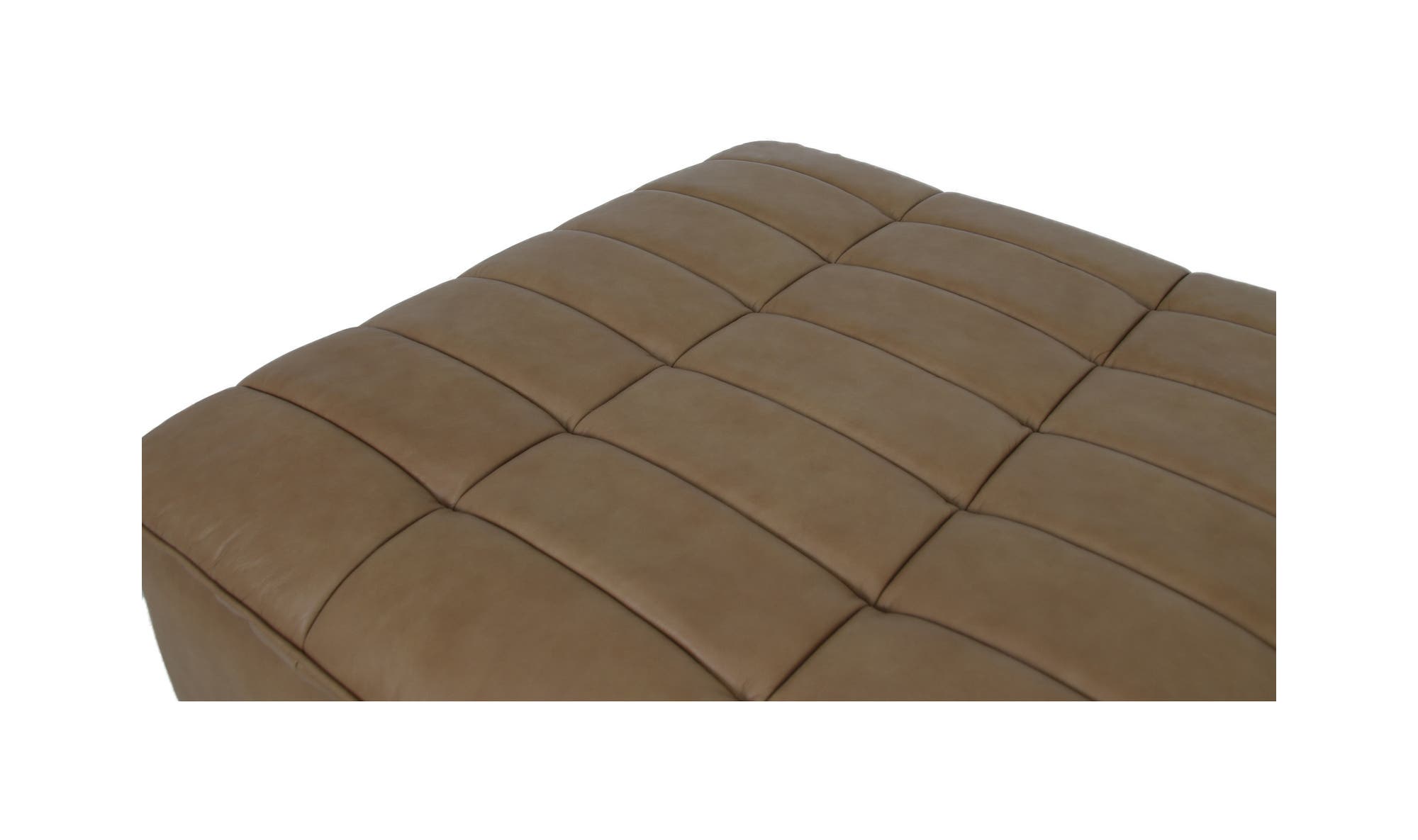 127.7" Tan Leather Modular Sofa