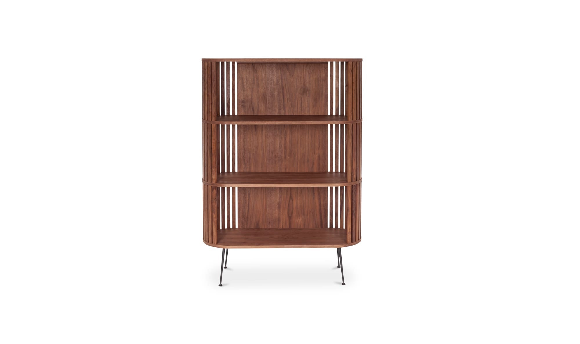 41" Light Brown Walnut Bookcase