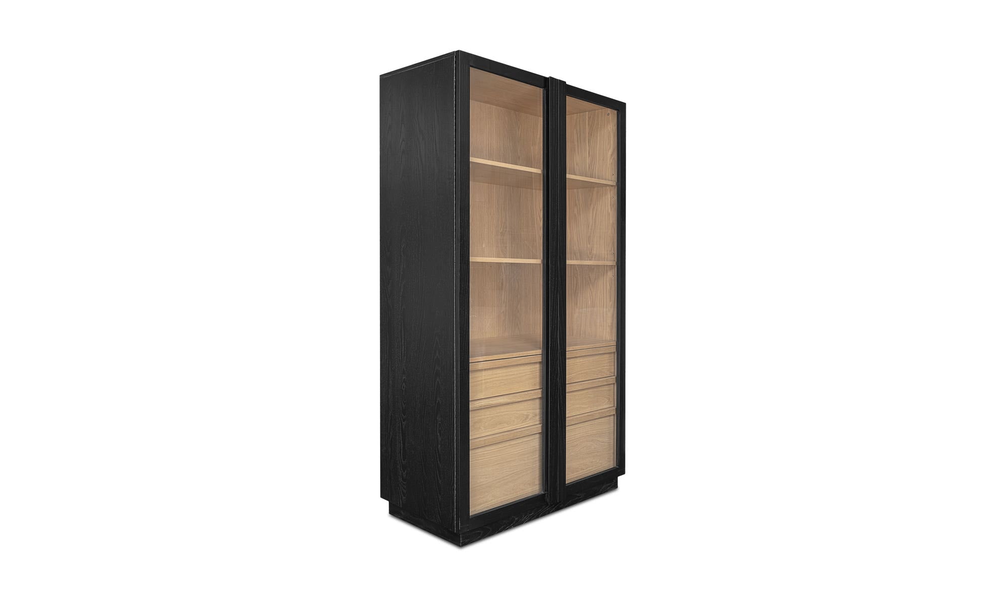 40" Black Oak Tall Cabinet