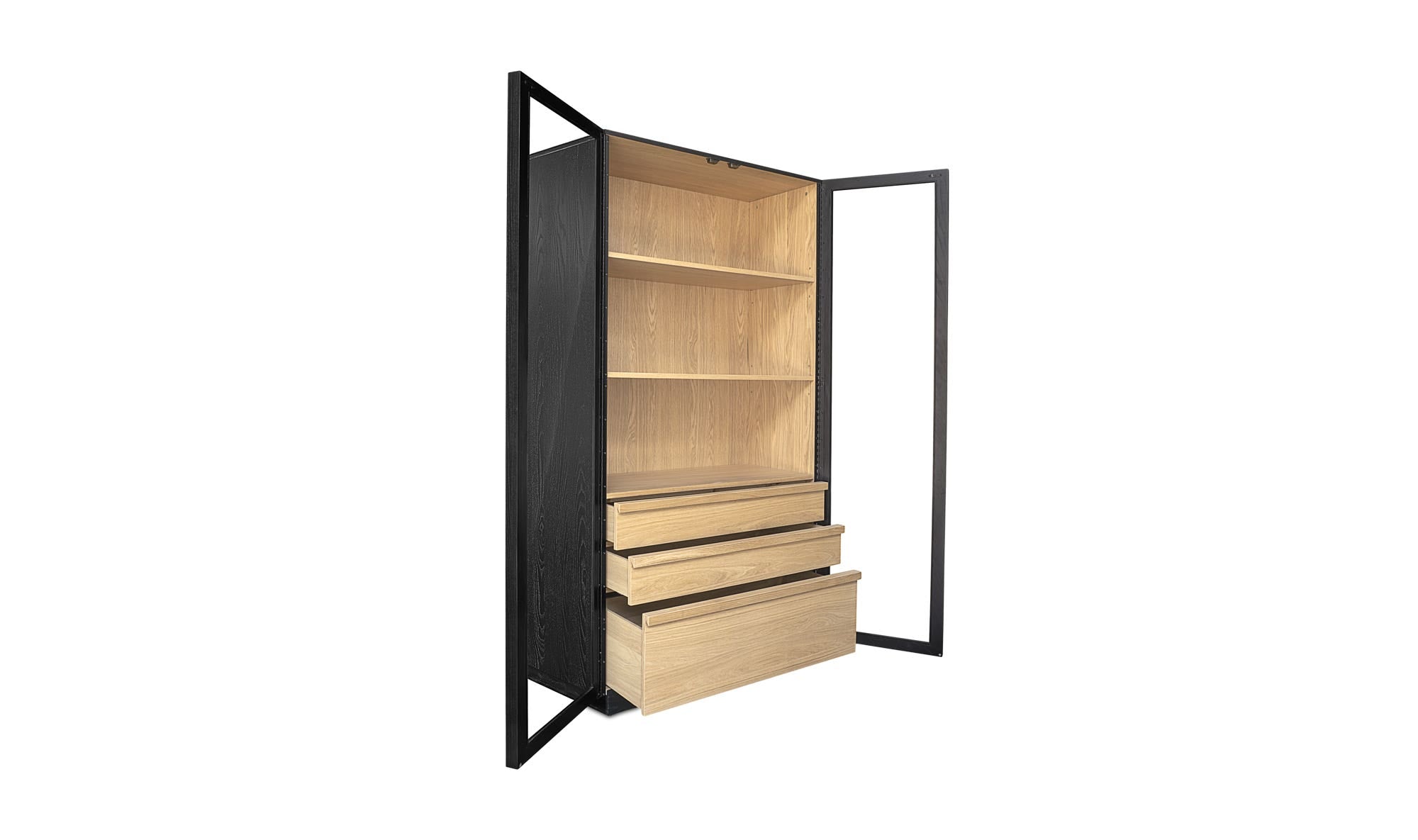40" Black Oak Tall Cabinet