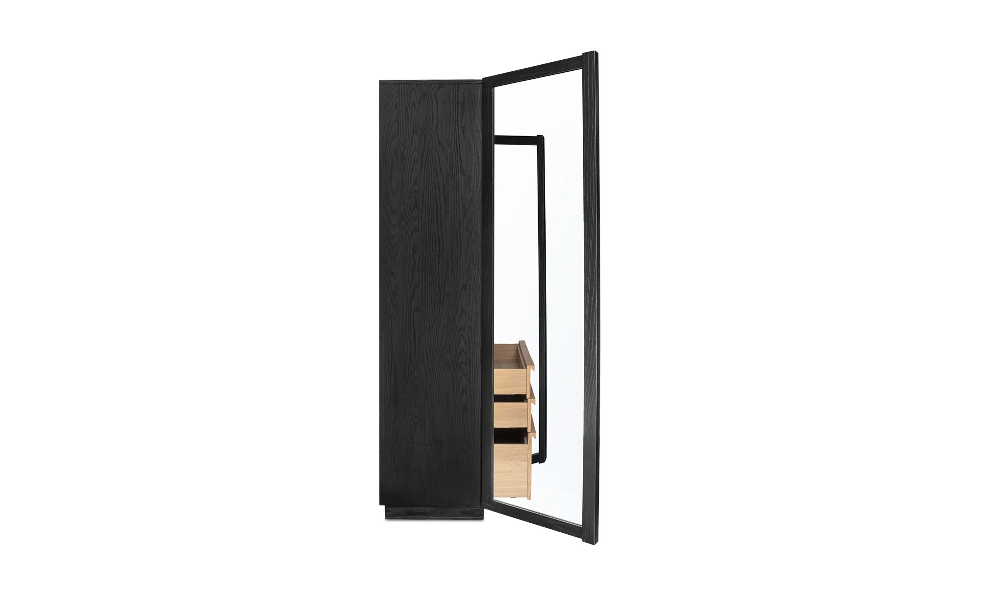 40" Black Oak Tall Cabinet