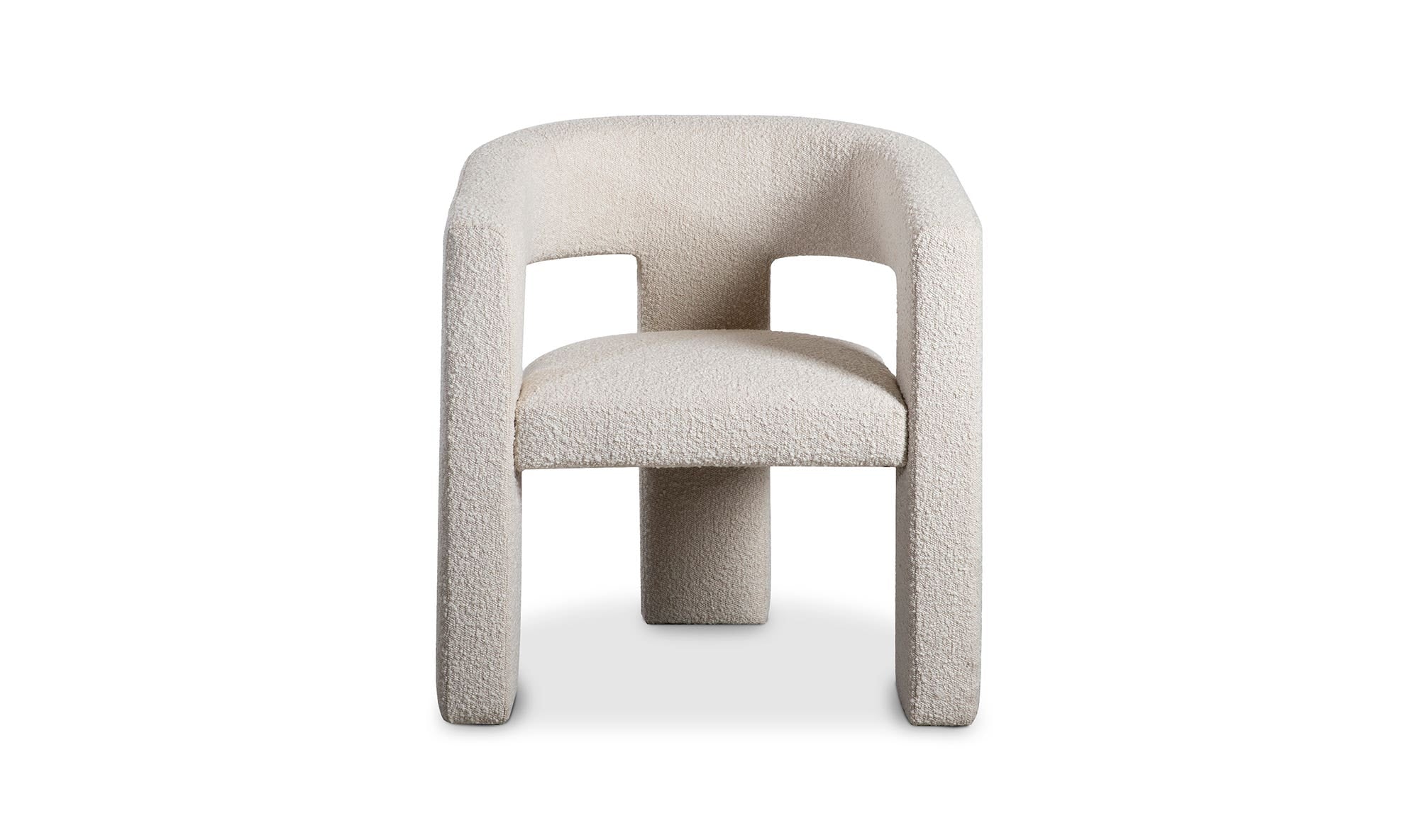 29" White Boucle Accent Chair