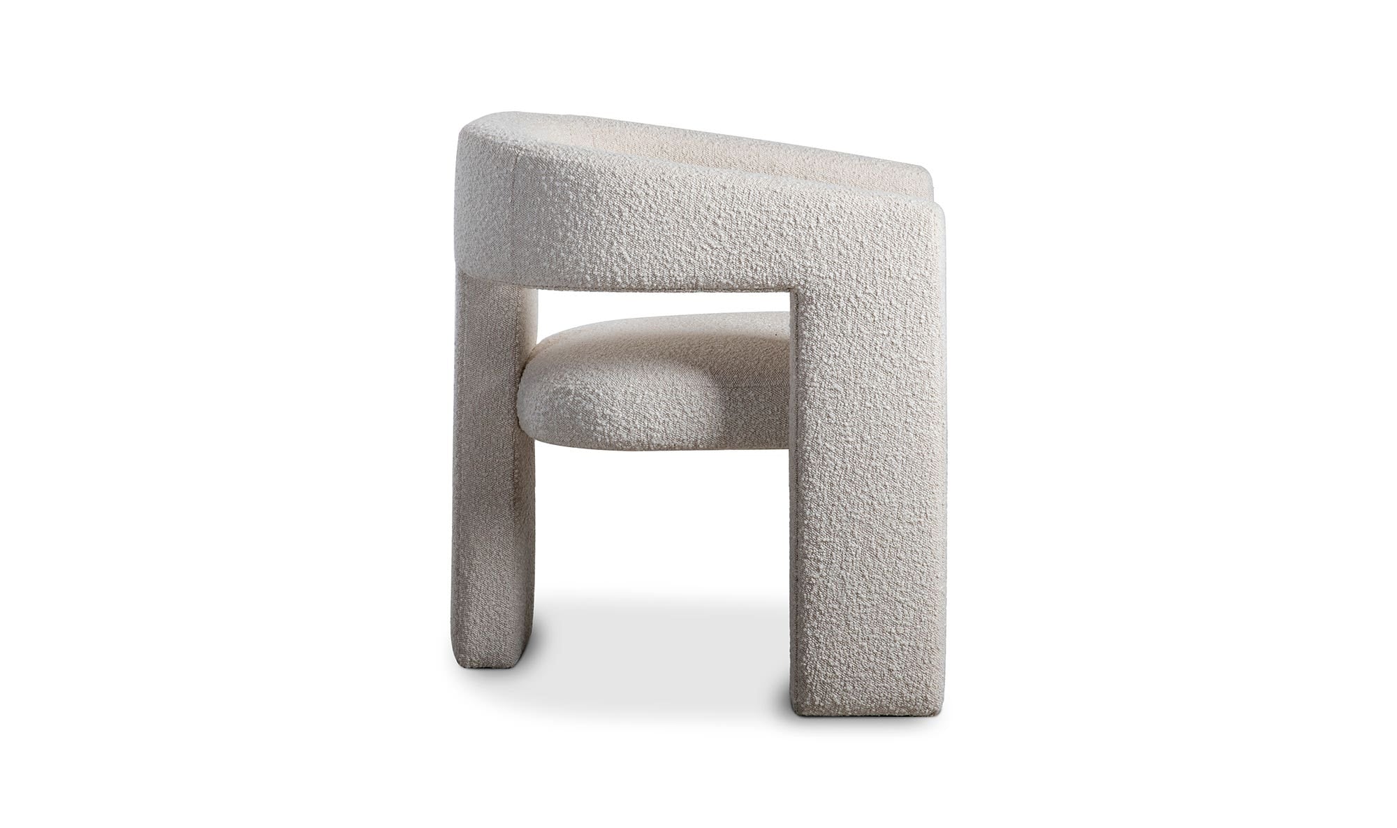 29" White Boucle Accent Chair