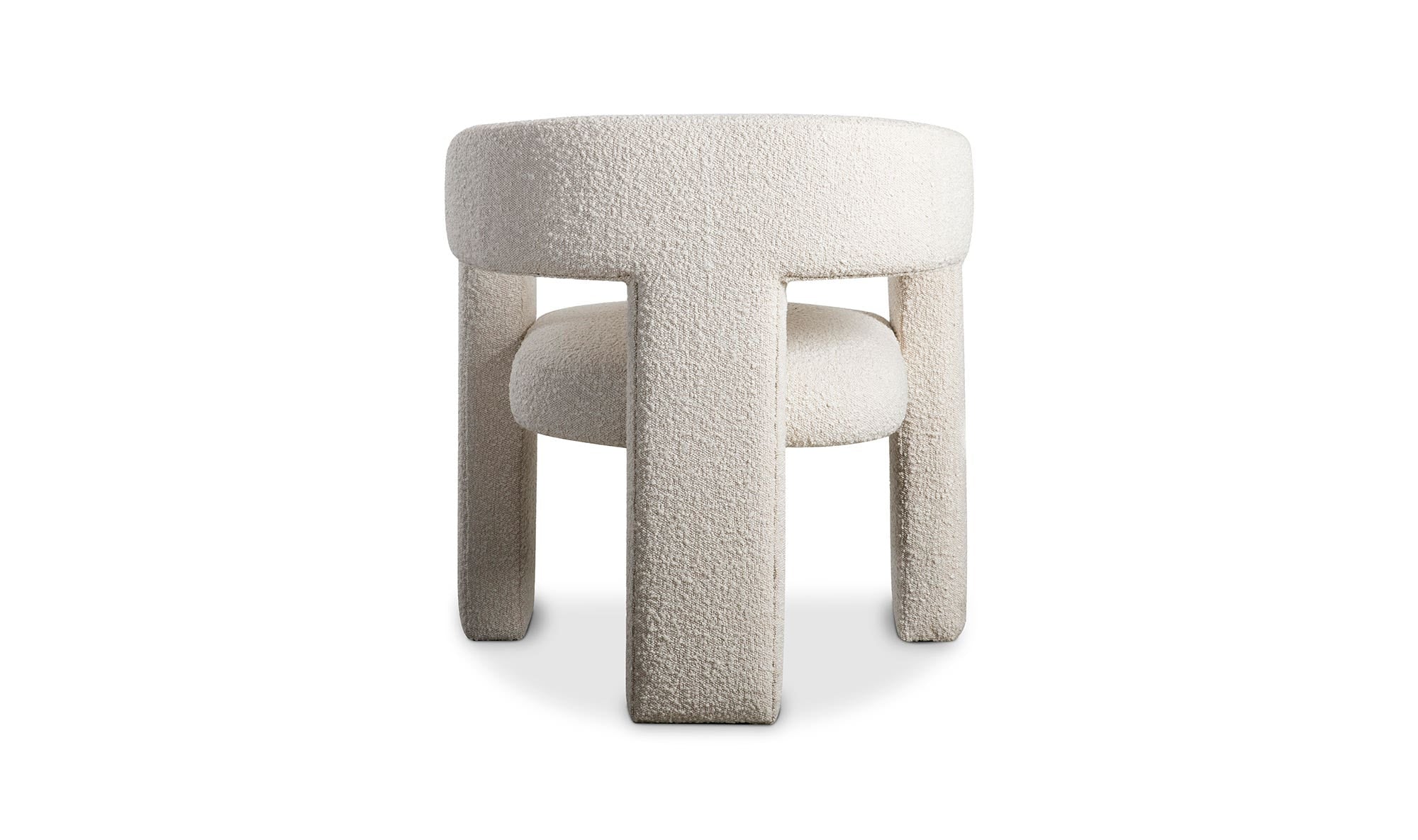 29" White Boucle Accent Chair