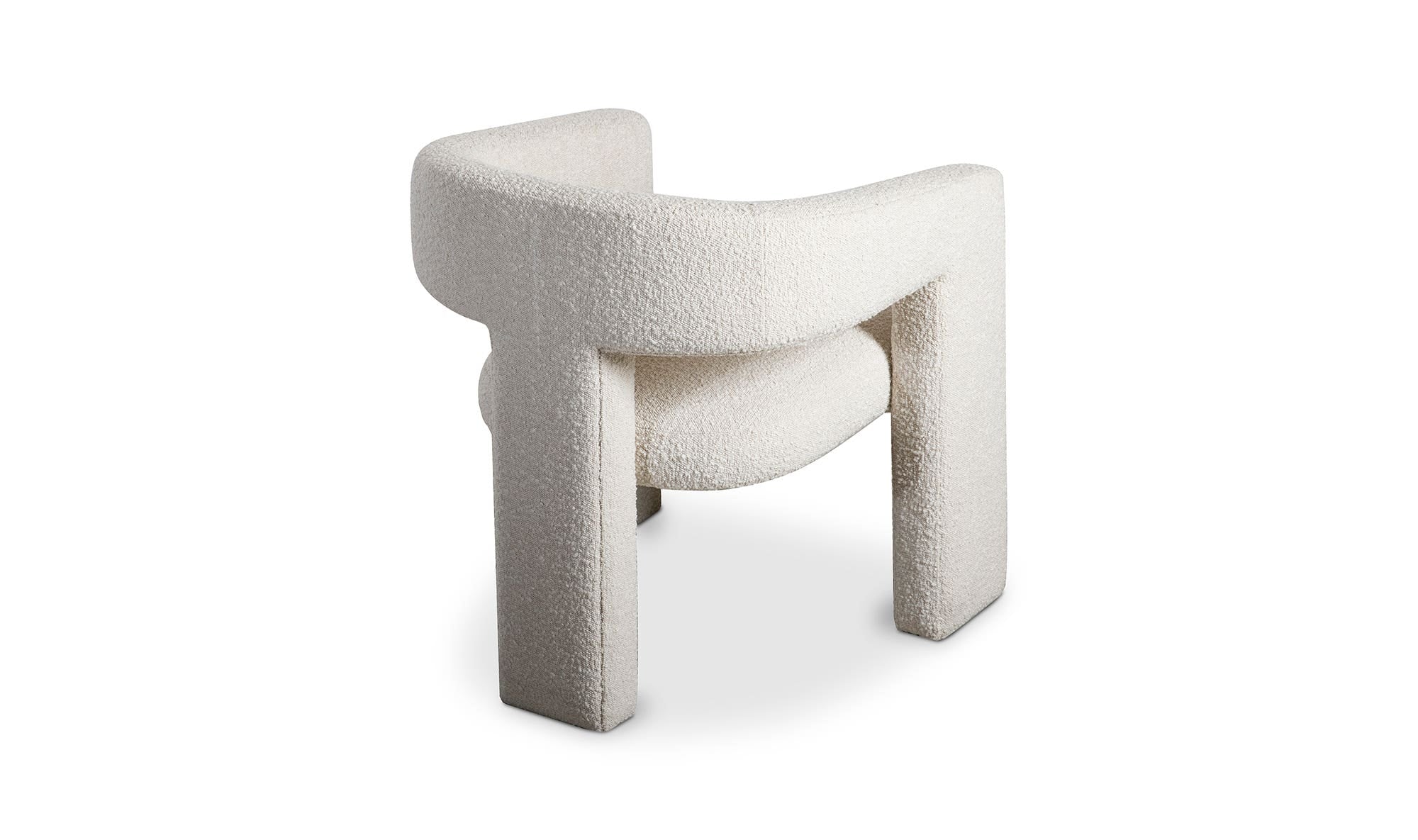 29" White Boucle Accent Chair