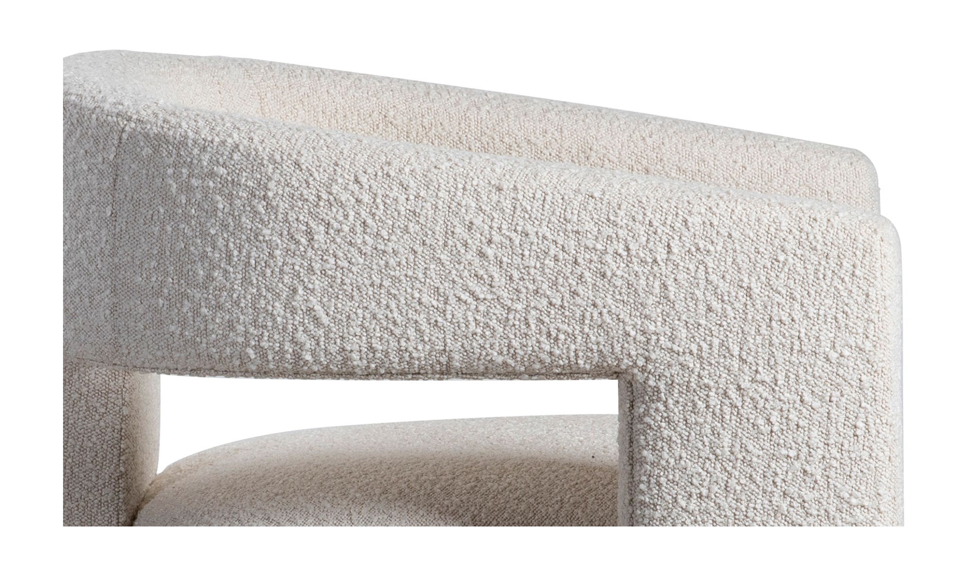 29" White Boucle Accent Chair