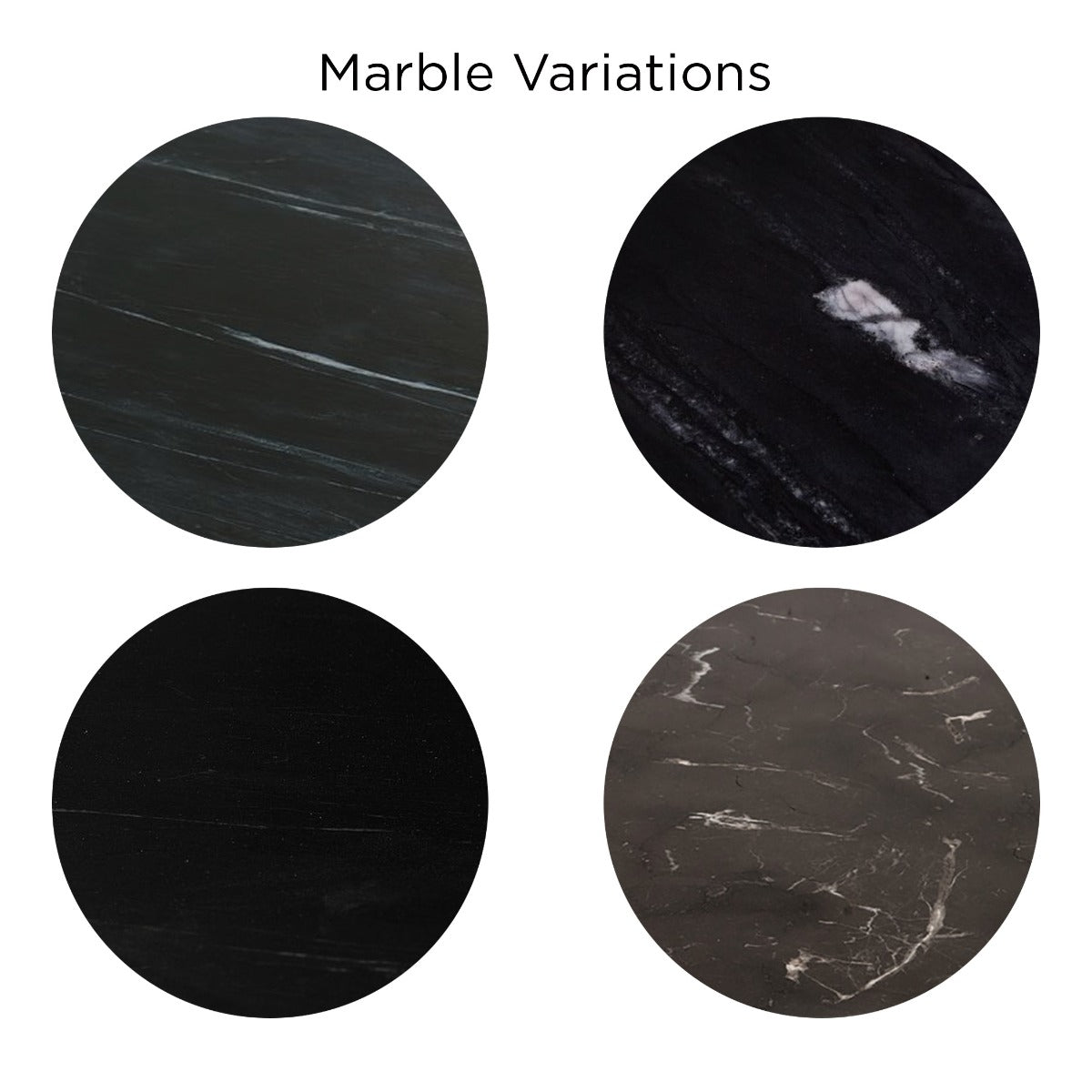13" Black Marble Set of 2 Side Table